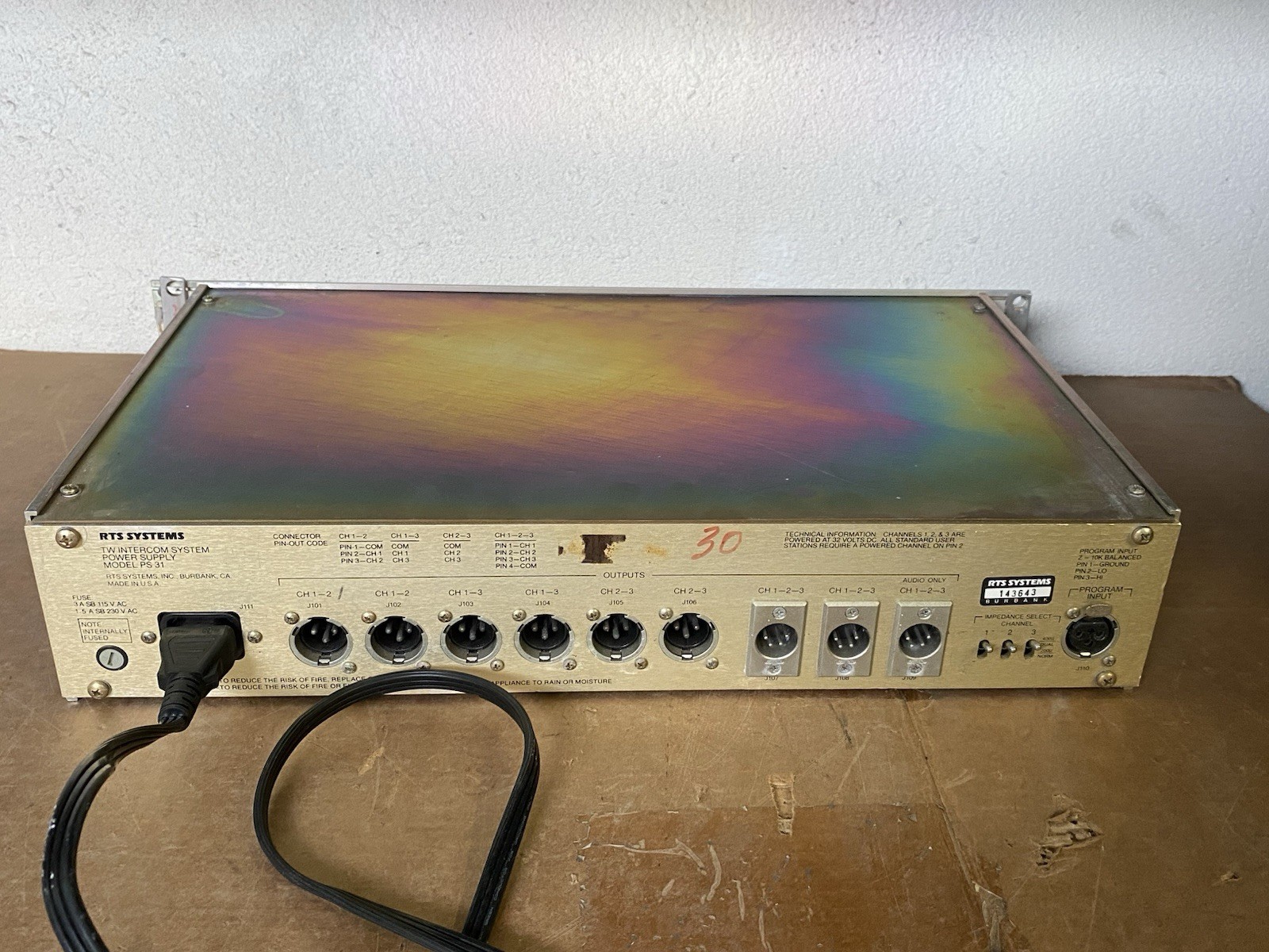 RTS Systems PS-31 Intercom 3-Channel Power Supply
