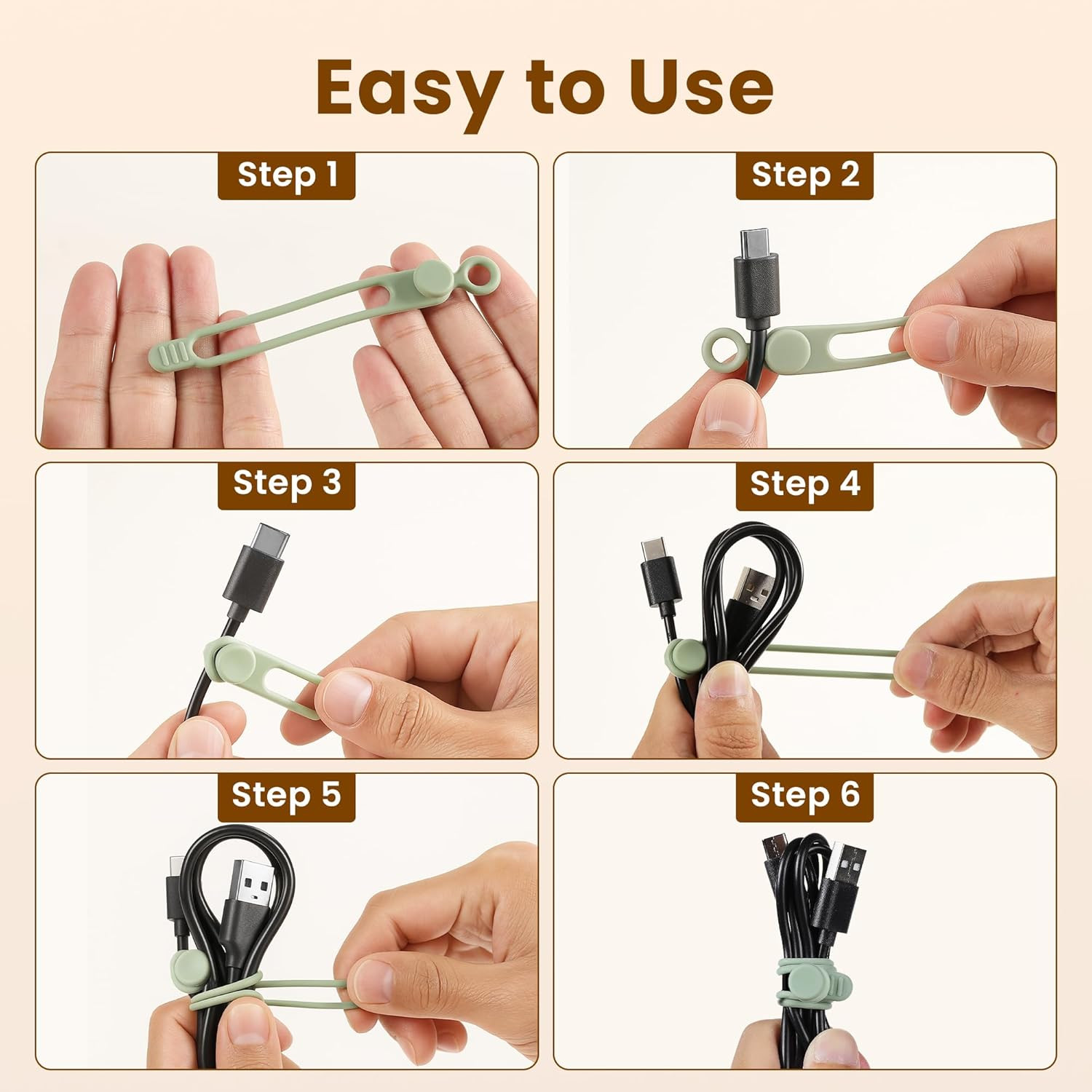 30 Pcs Silicone Cable Ties, Reusable Data Cable Organizer for Home Office | High