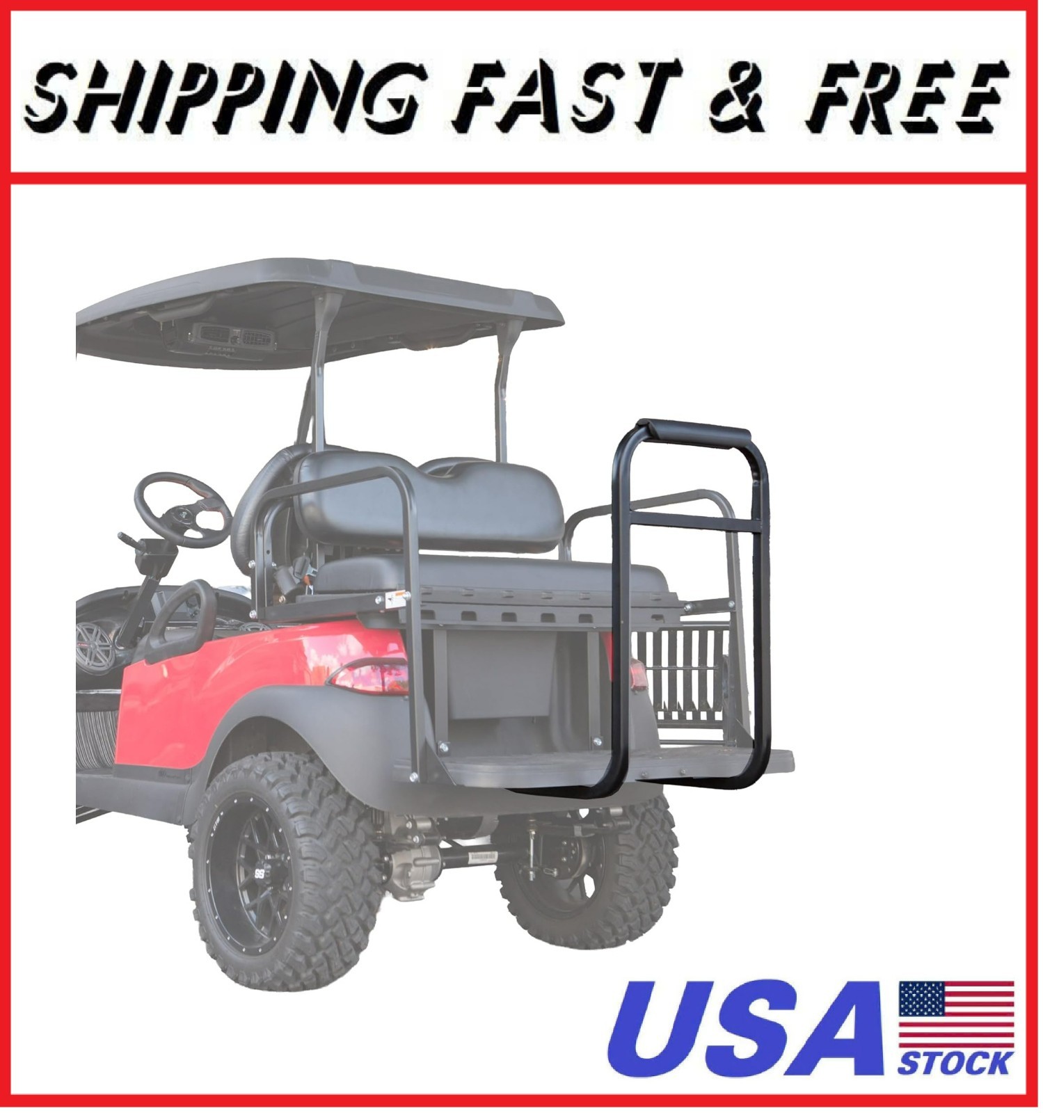 Deluxe Rear Seat Grab Bar for EZGO, Yamaha, and Club Car Golf Carts | No