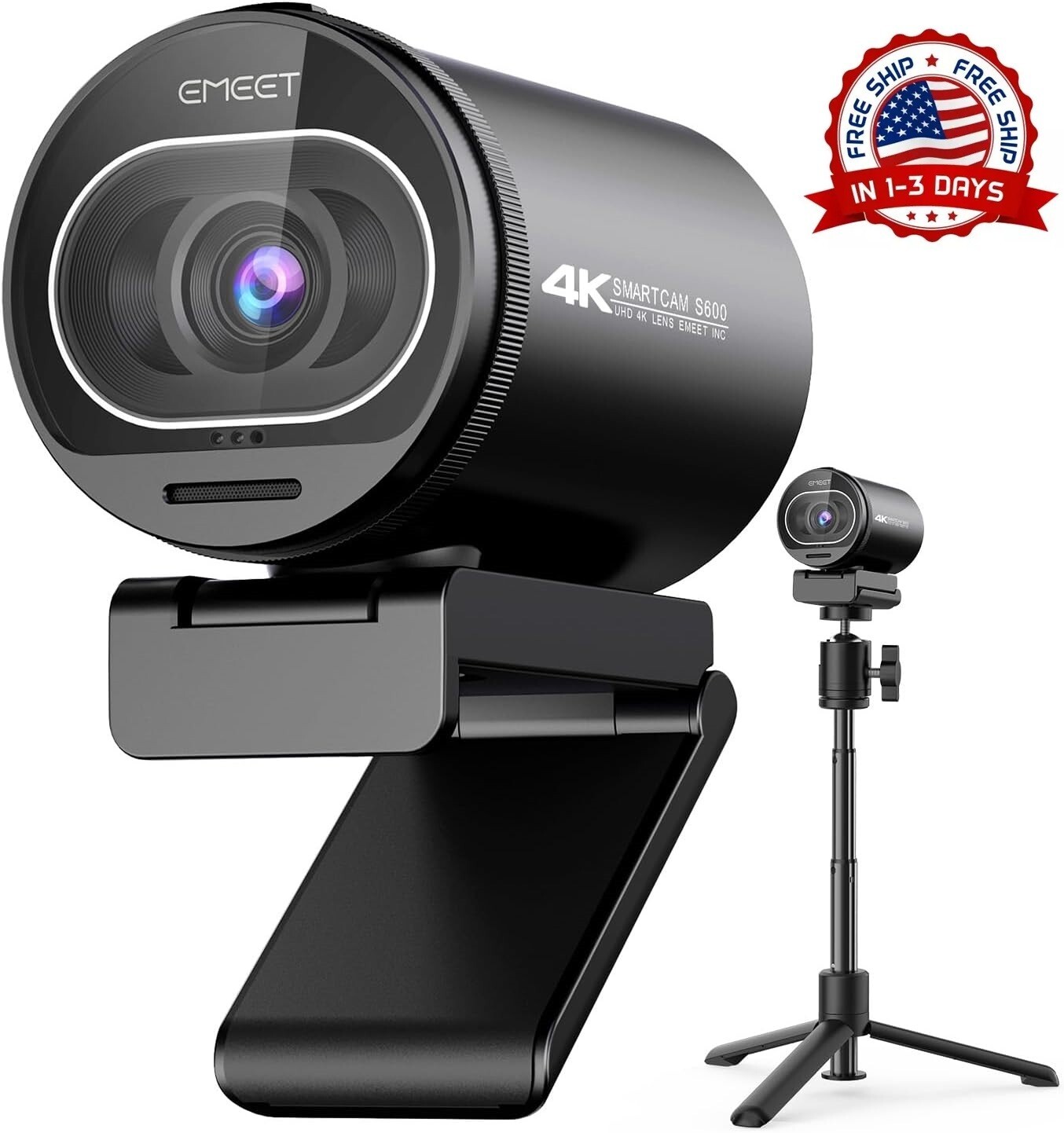 Cámara web 4K, cámara web con zoom, micrófono y control remoto sensor 4K, NUEVO