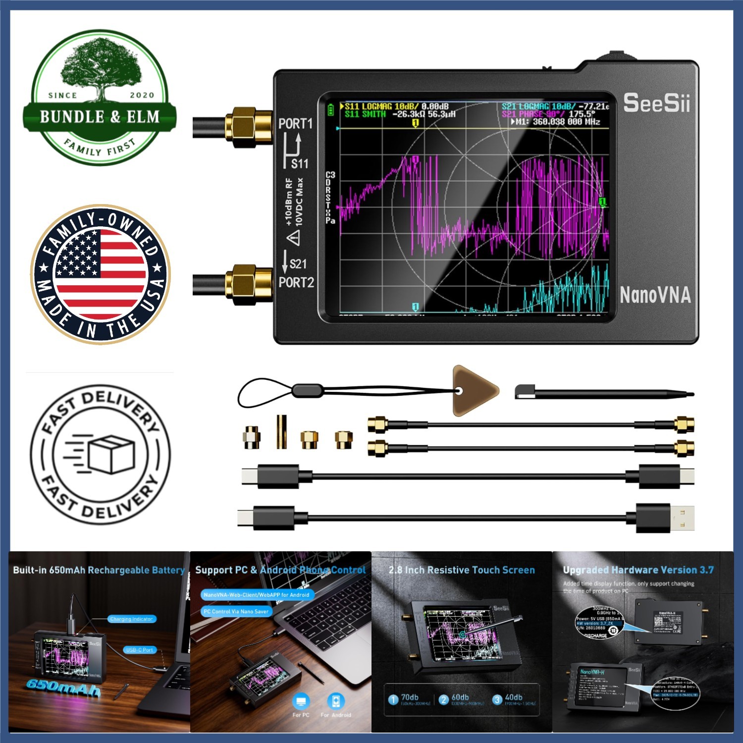 User-Friendly Vector Network Analyzer with Android and PC Software Support