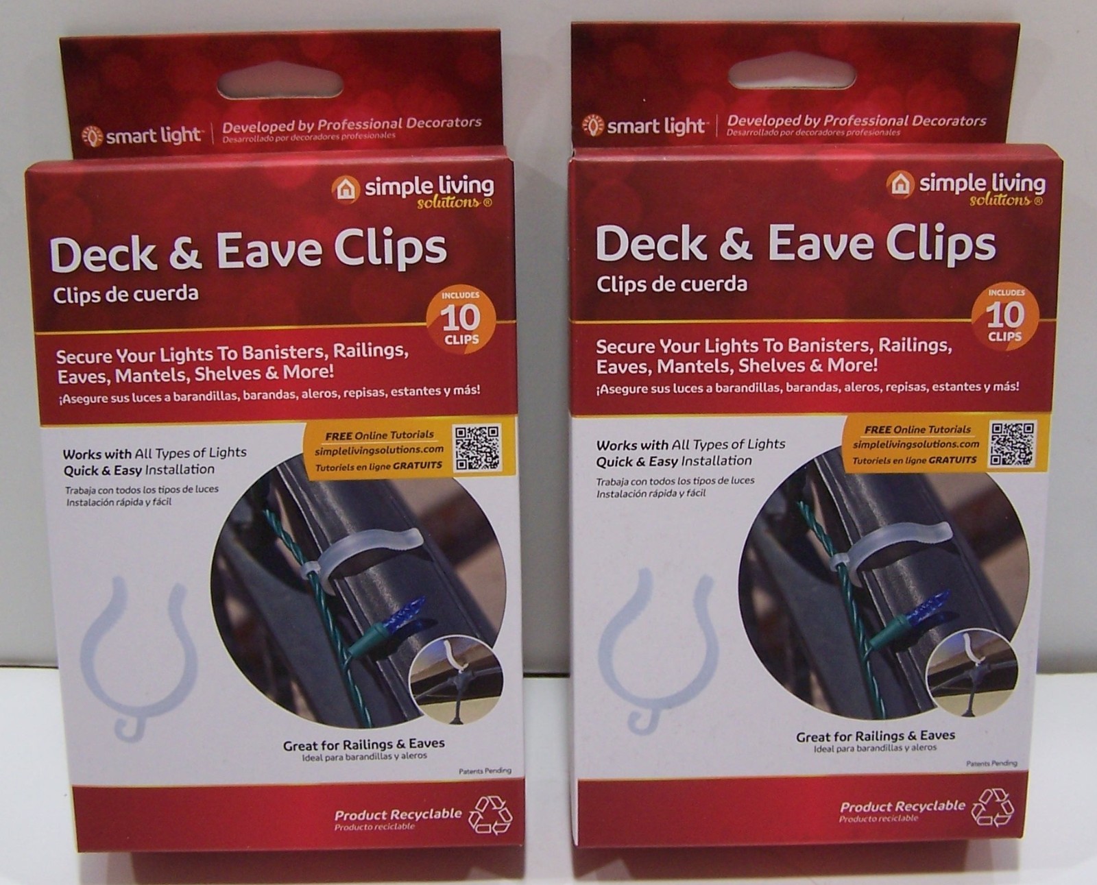 2 Pk Simple Living Deck & Eave Clips 10 Clips Per Box 2 Boxes New