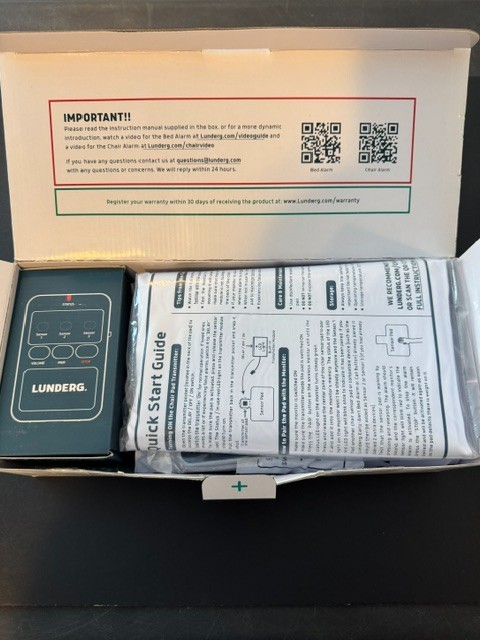 Lunderg Early Alert Bed Alarm System - Wireless Bed Sensor Pad & Pager