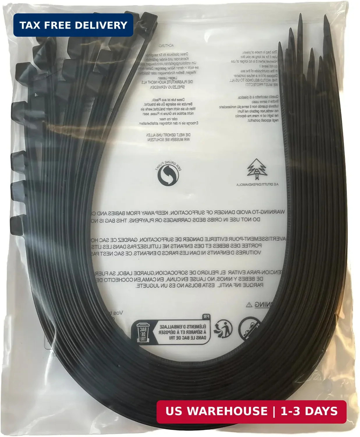 36 Inch Extra Long Zip Ties Heavy 36 Inch,175 Pounds Tensile Strength, Black USA