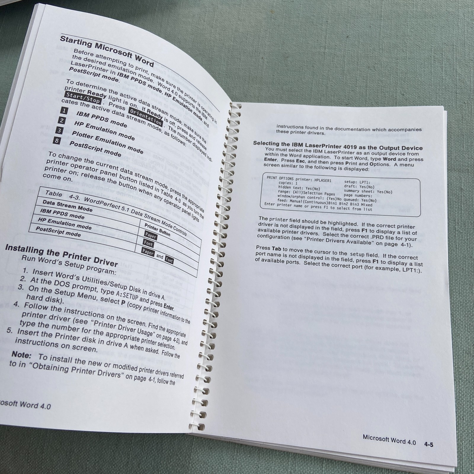 IBM Book Laser Printer Technical Reference 4226 4019 Users Guide Manual 1989 90