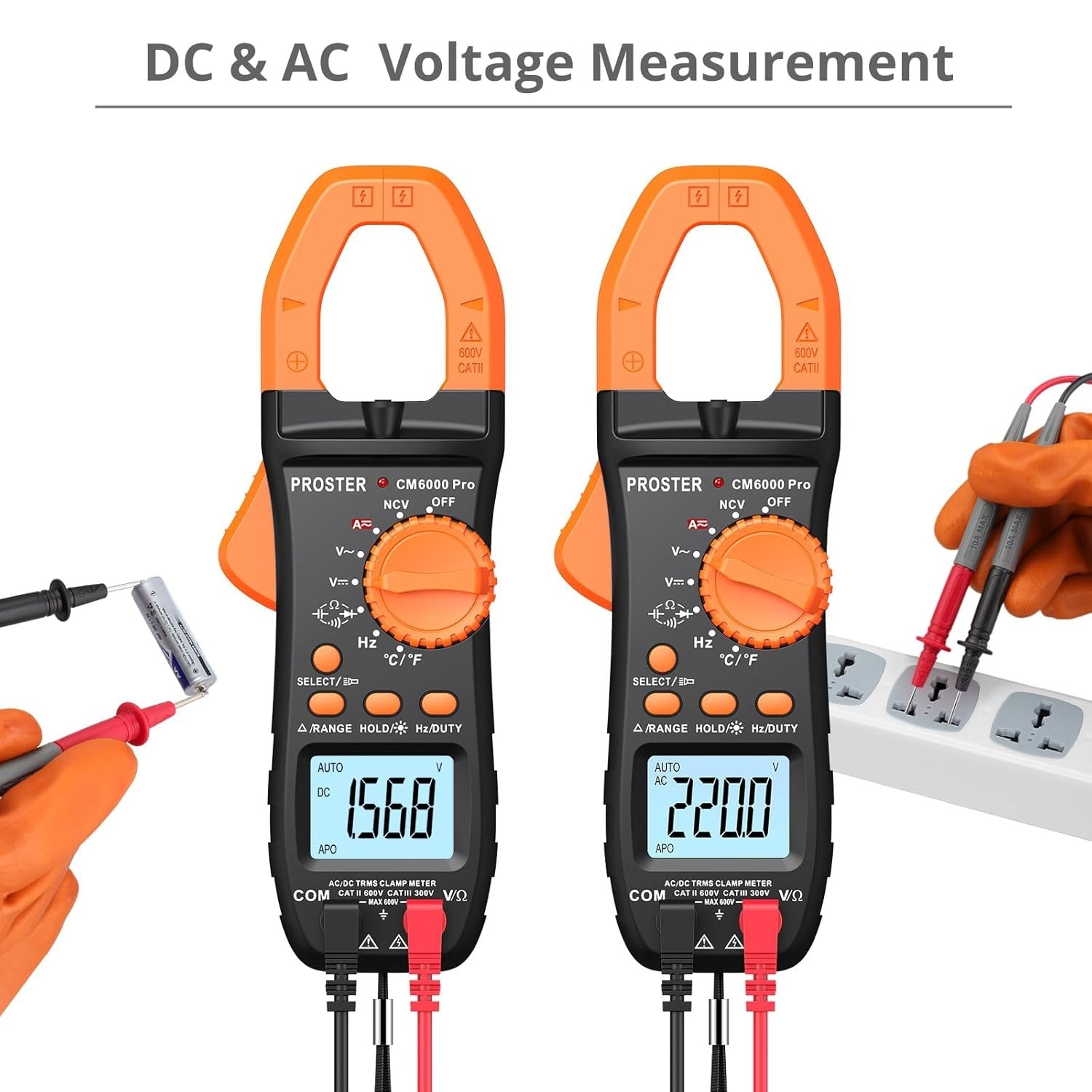 Rango automatico Amperimetro digital multimetro ohmetro/voltimetro AC DC