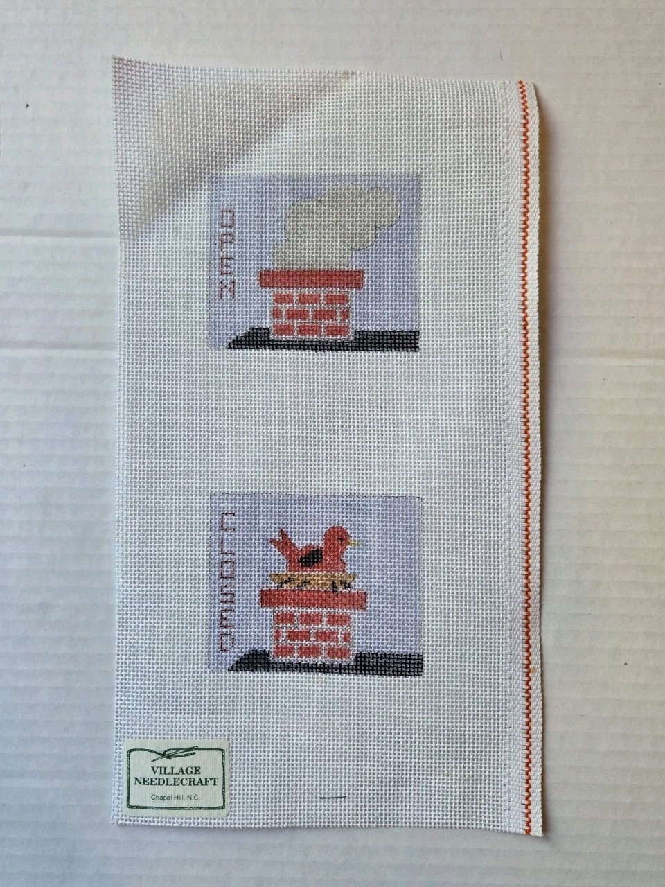 Village Needlecraft Needlepoint Canvas Open Closed Fireplace Sign Hand Painted