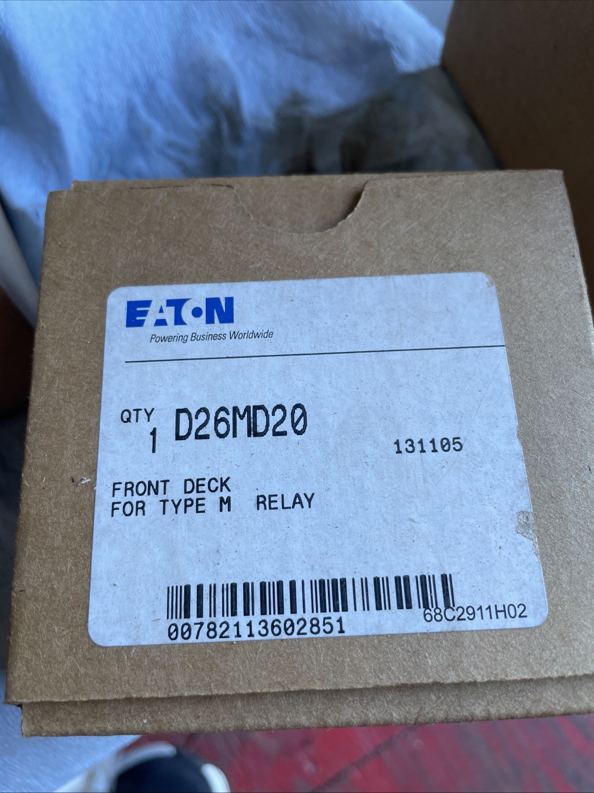 *BRAND NEW* Eaton D26MD20 Front Deck For Type M Relay