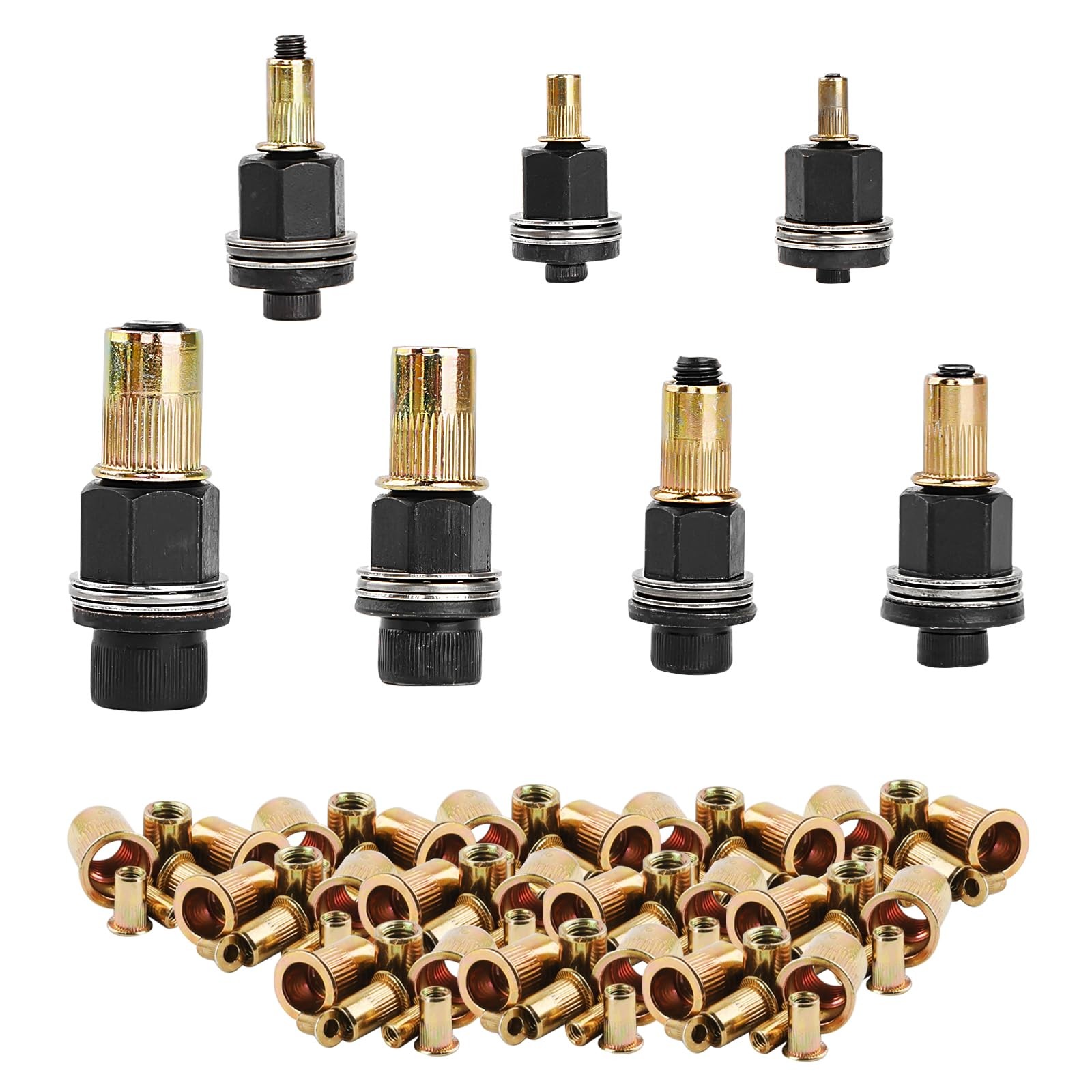 7 Piece Rivet Nut Set, Threaded Rivets for M3, M4, M5, M6, M8, M10, M12 Rivet...