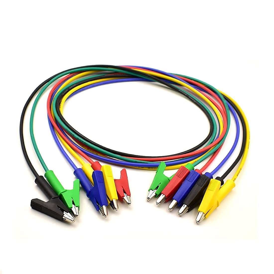 14 Gauge Jumper Wires Alligator Clips Heavy Duty Silicone Leads 5 Colors 5 PCS