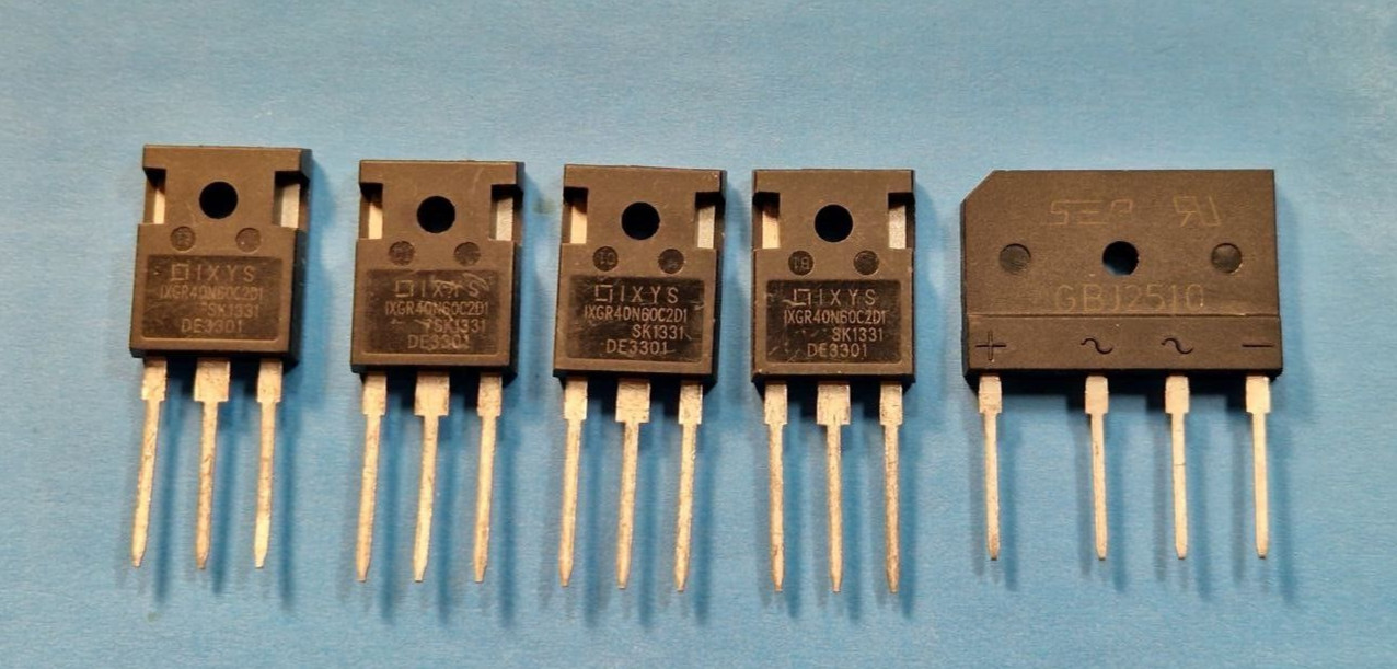 4 x IXGR40N60C2D1, TO-247 Transistor 600V 56A + Rectifier GBJ 2510