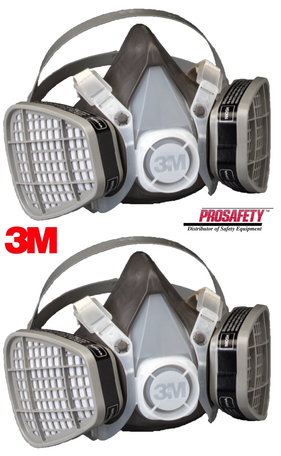2-3M Disposable Half Face Respirator Facepiece Mask Organic Vapor Protection LRG
