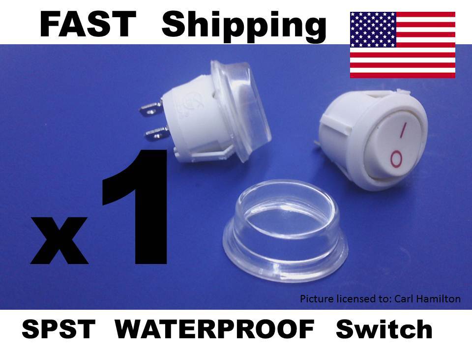 1pcs WATERPROOF Switch ON OFF Universal 12v DC or AC - 2 wire Boat Marine WHITE