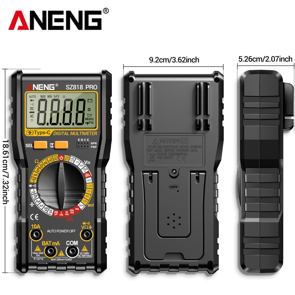New Digital Multimeter Voltmeter AC DC Volt Meter Ohmmeter Auto Range Tester