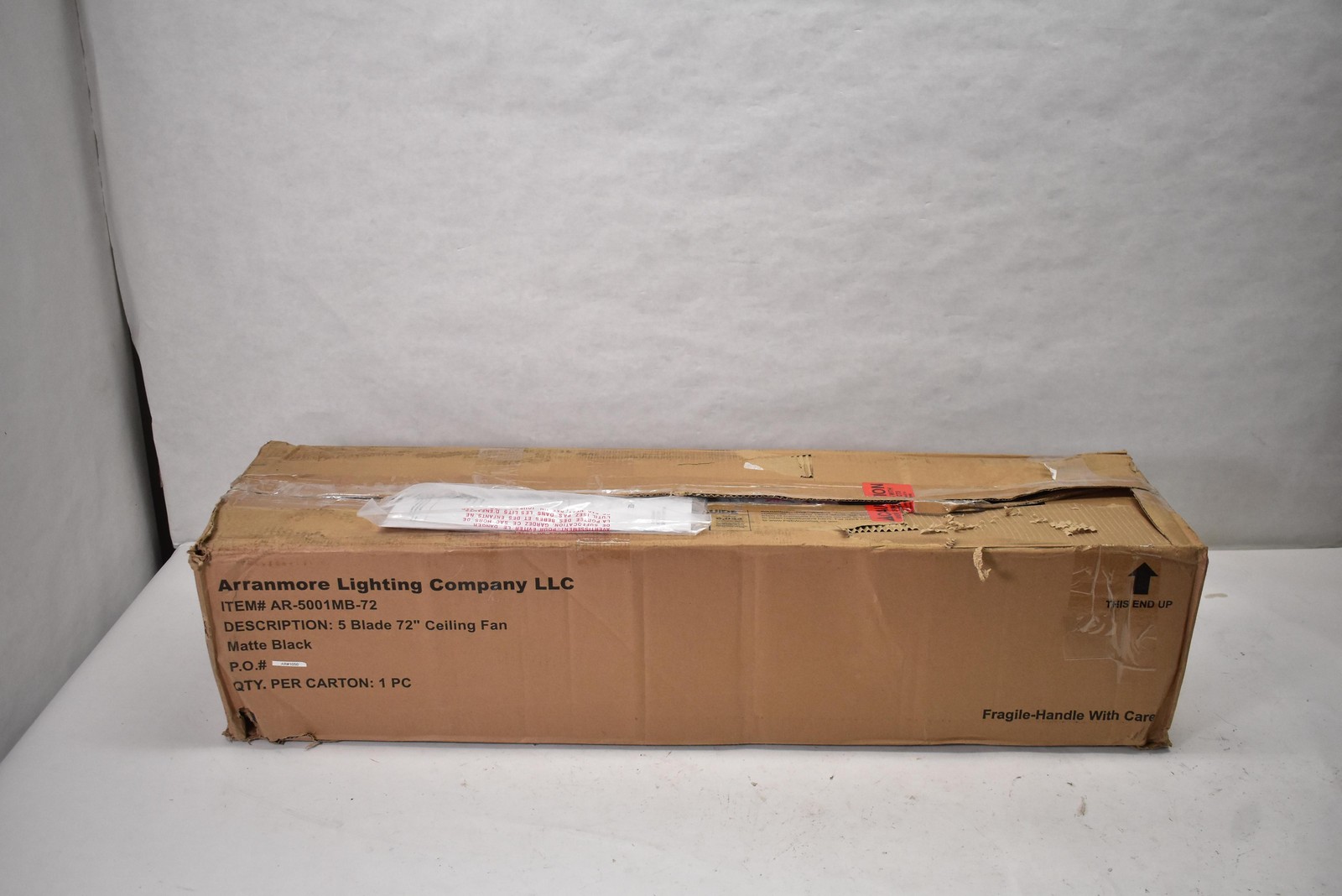 Arranmore Ravian Ceiling Fan 72 Inch 5 Blade Matte Black UL AR-5001MB-72 Manual