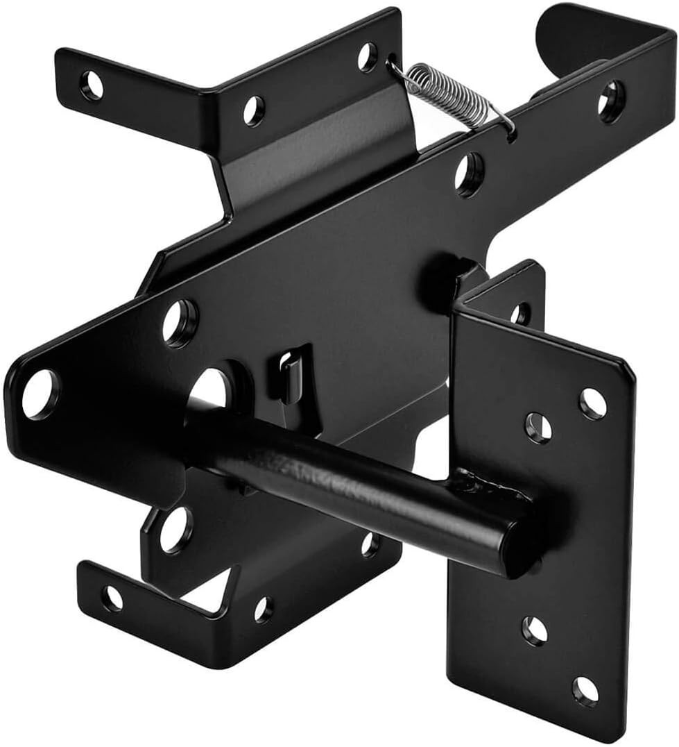 Automatic Gravity Lever Gate Latch - Elegant Black Finish for Easy Installation