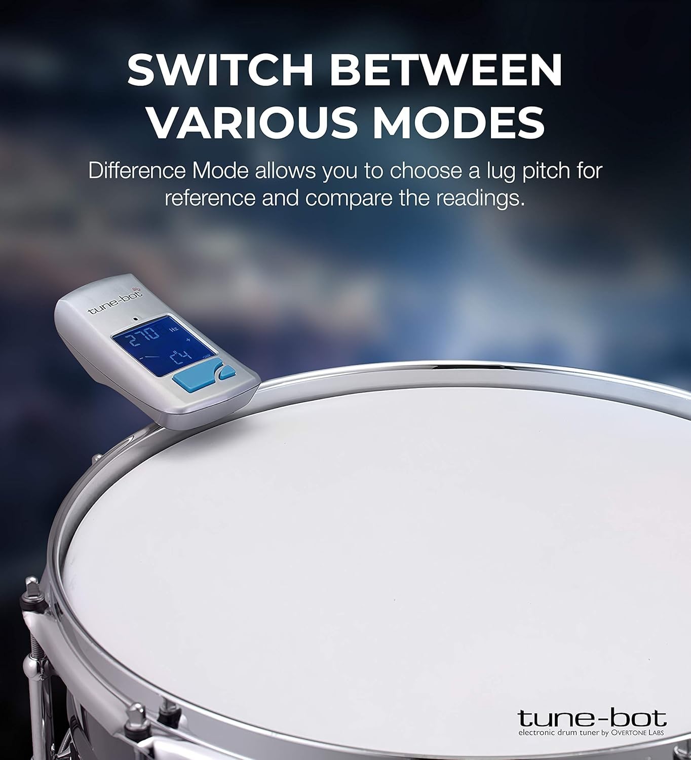 Digital Drum Tuner with Two Modes and Overtones Filter - Tune Your Kit Easily