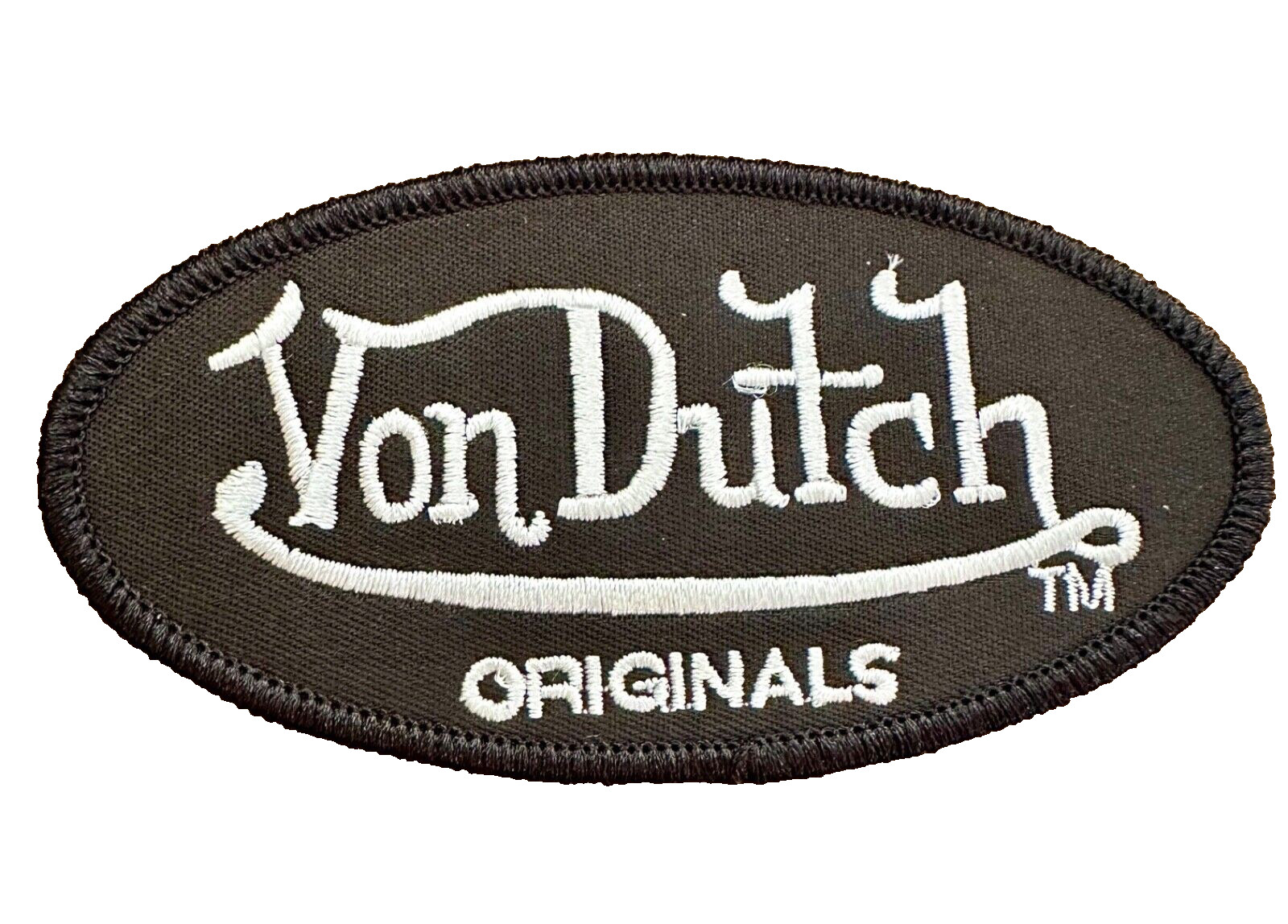 VINTAGE STYLE VON DUTCH ORIGINALS  EMBROIDERED IRON-ON PATCH...RARE BLACK COMBO!