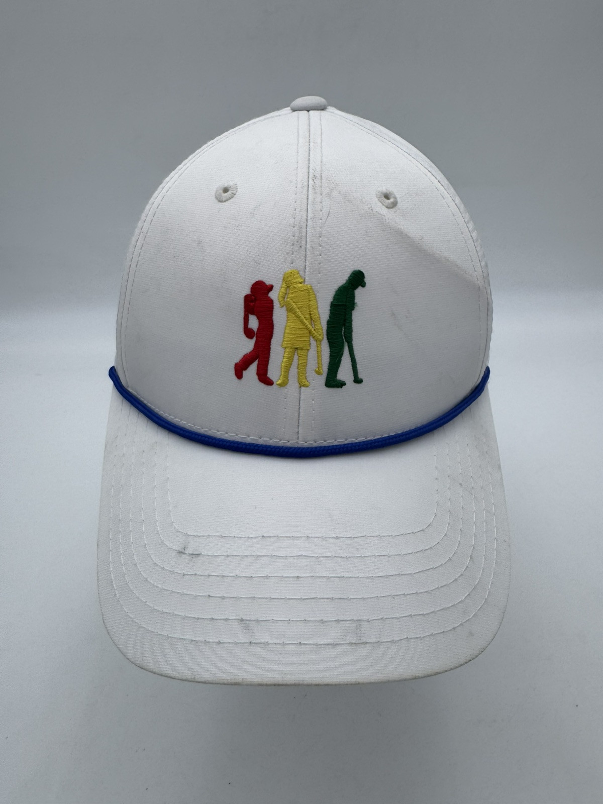 Drive Chip Putt Logo Golf Hat Cap Strap Back Youth White Rope EUC
