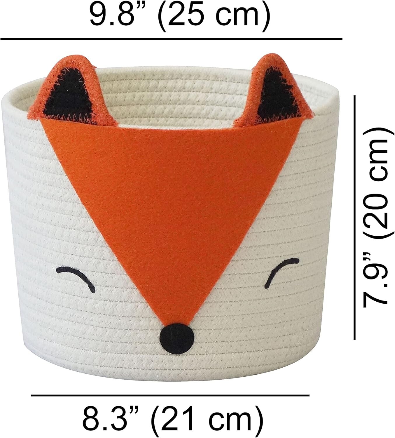 Orange Fox Storage Basket, Small Multipurpose Storage Basket