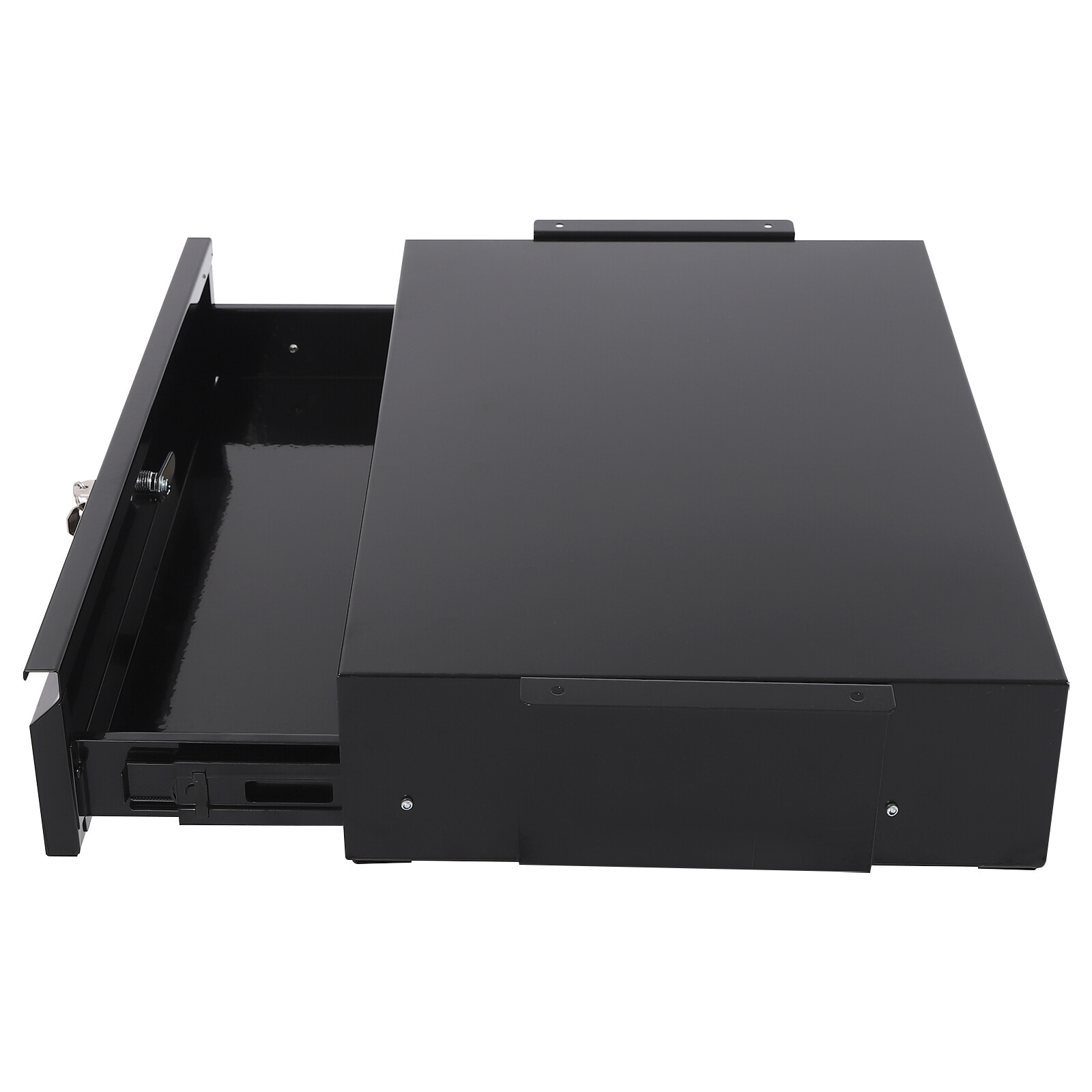 Under-Desk Slide-Out Lockable Drawer Black 45 × 31 × 9.9 cm