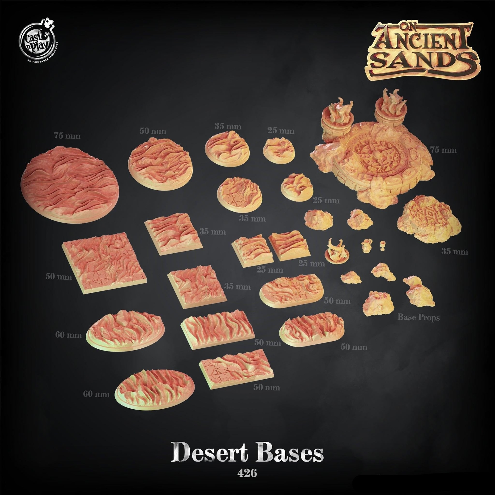 3D Printed Cast n Play On Ancient Sands - Desert Bases Set 28mm 32mm D&D