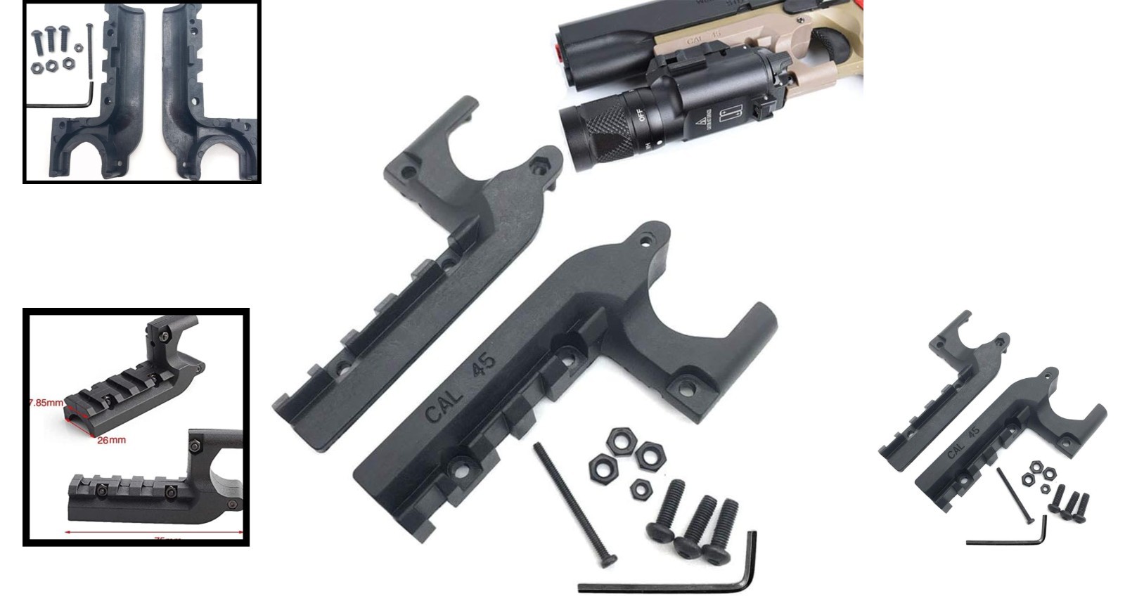 Lightweight Polymer Rail Adapter for Colt 1911 - Enhanced Tactical Functionality