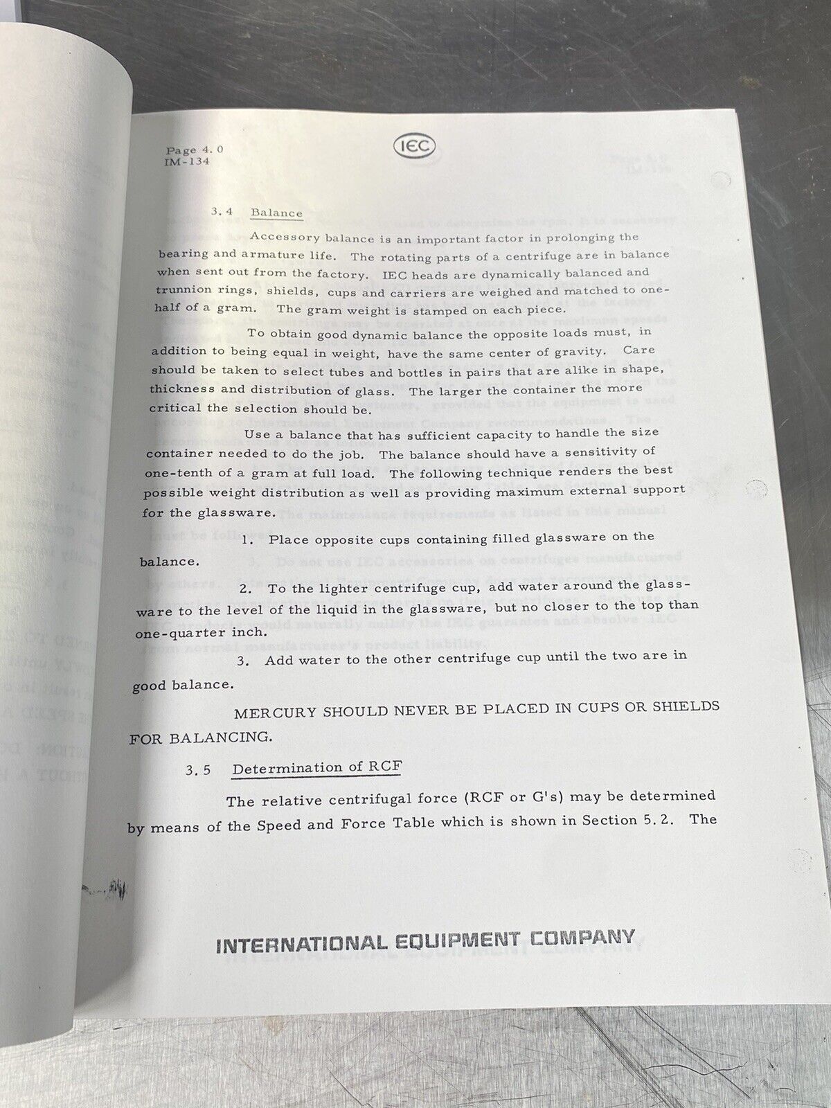 Thermo IEC EXD Explosion Proof Centrifuge - Users Manual / Book