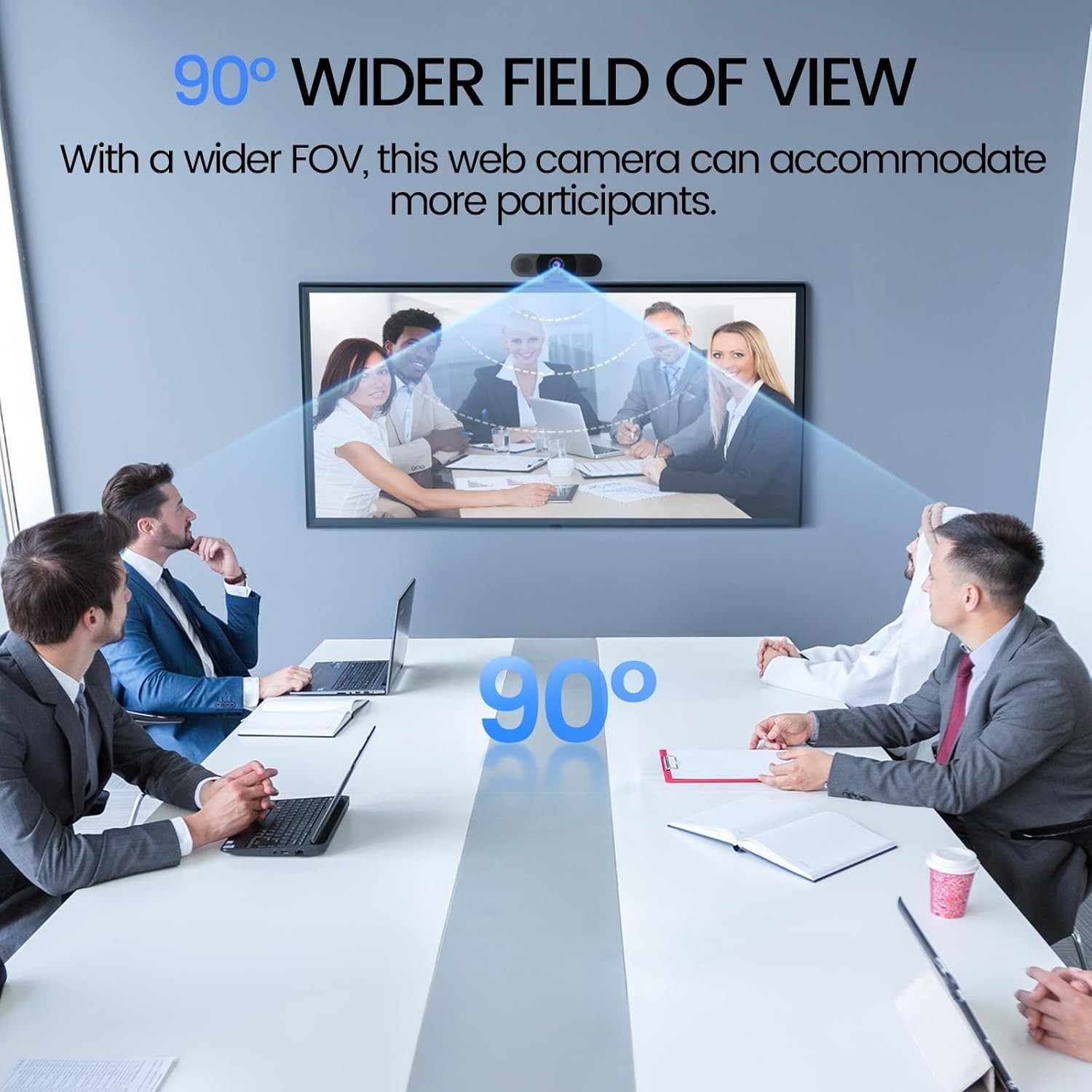 C960 1080P Webcam with Microphone, 2 Mics, 90° FOV, Computer Camera | USB Typ...