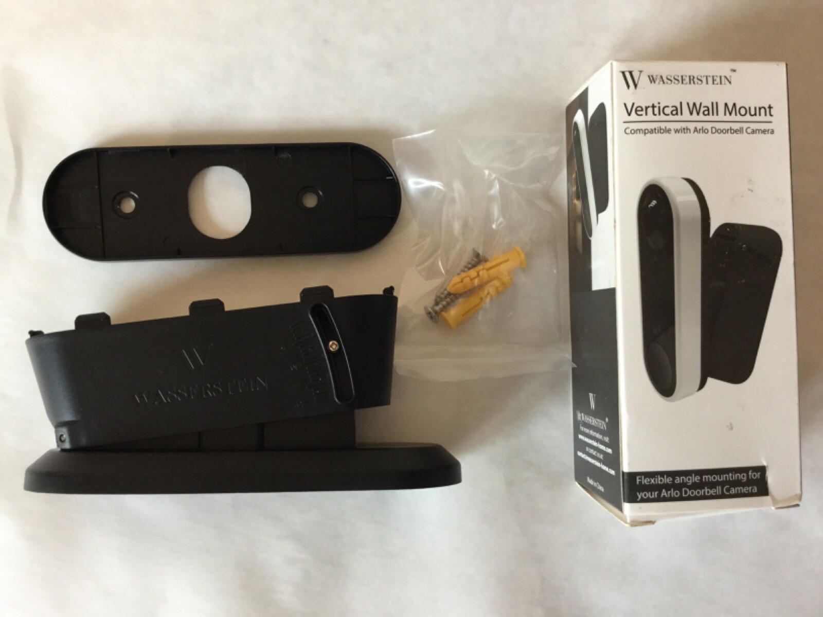 Wall Plate Vertical Angle Mount for Arlo Video Doorbell Wedge 0-20 Bracket