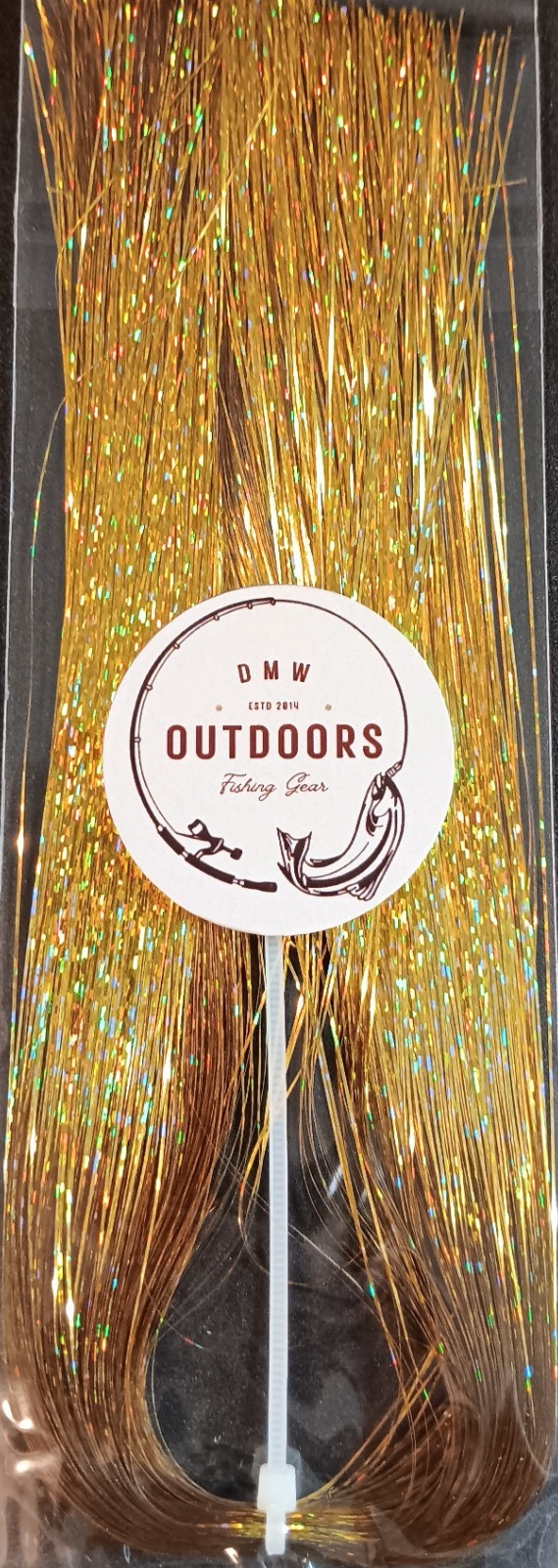 Flashabou .37mm, 13-1/2" long, DISCO GOLD, Fly Tying, Lures, Jigs, Flash, Flies