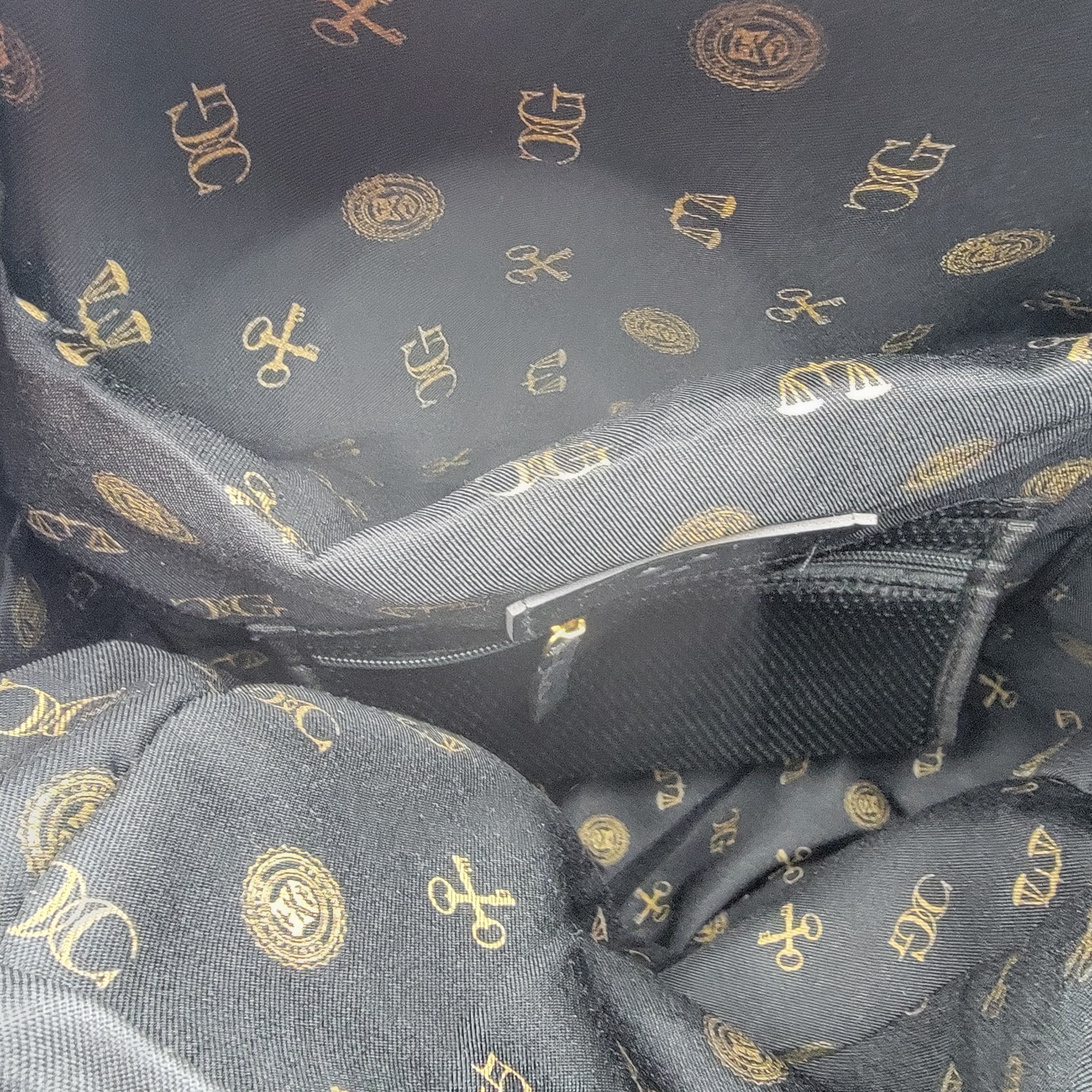 Capital Gains Black Woven Backpack + Strapback Hat Bundle NWT Gold Logo