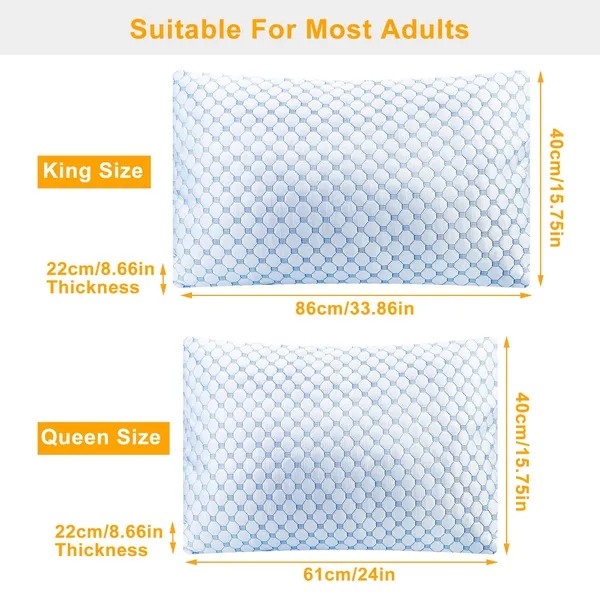 Bed Pillows Cooling Memory Foam Pillow Ventilated With Cooling Gel Infused Memor