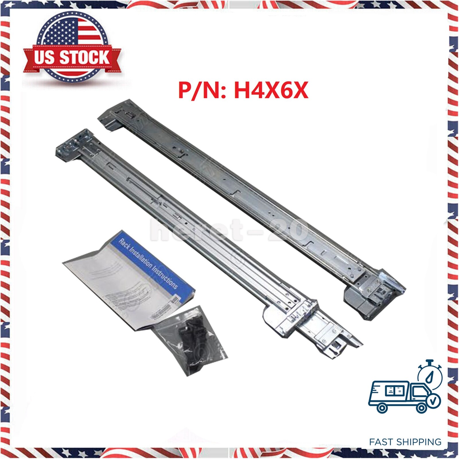 NewFor Dell R520 R530 R720 R730 R730xd R740 R820 2U B6 Sliding Ready Rails H4X6X