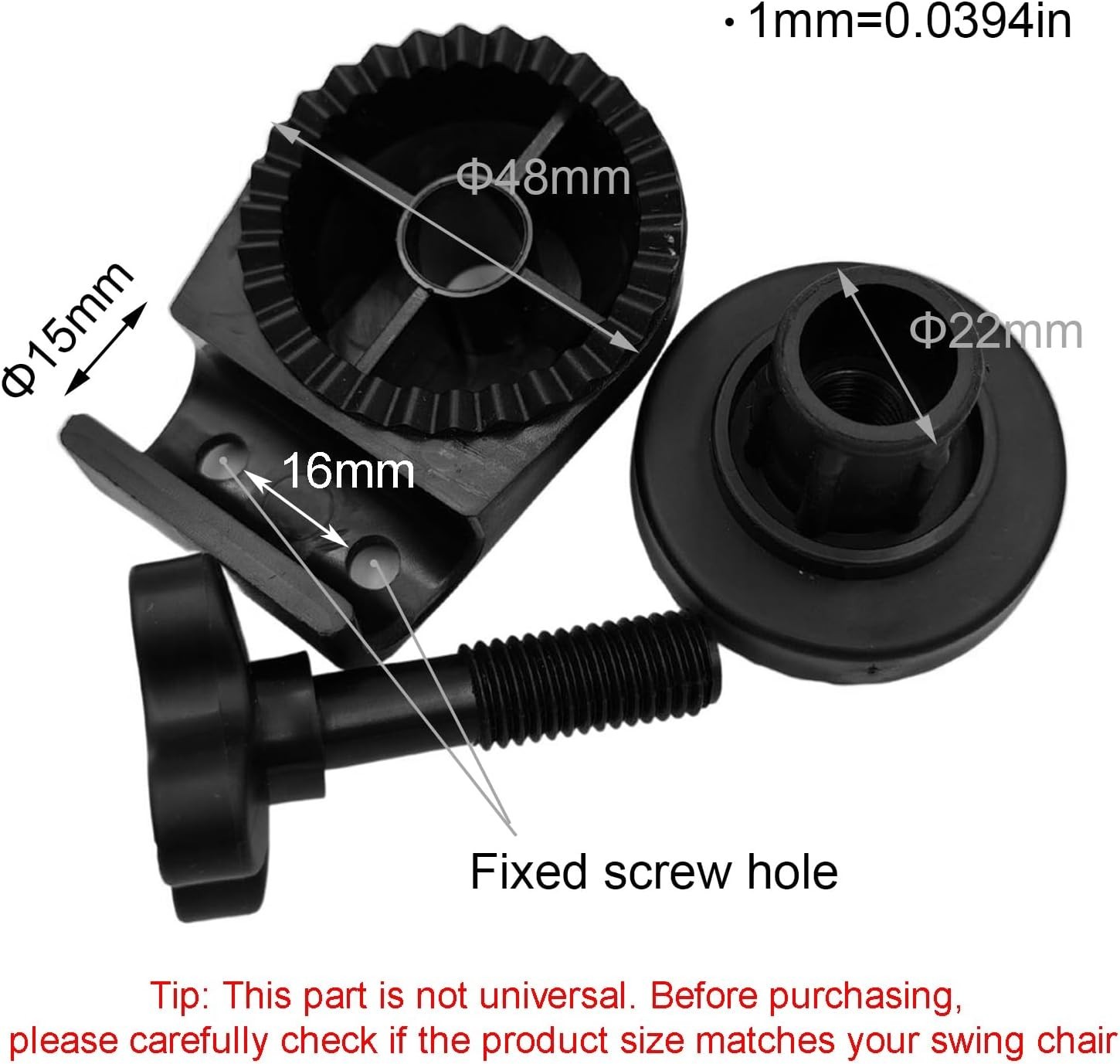 Garden Swing Plastic Fittings to Attach Canopy Frame to Swing Frame2PCS/CTN