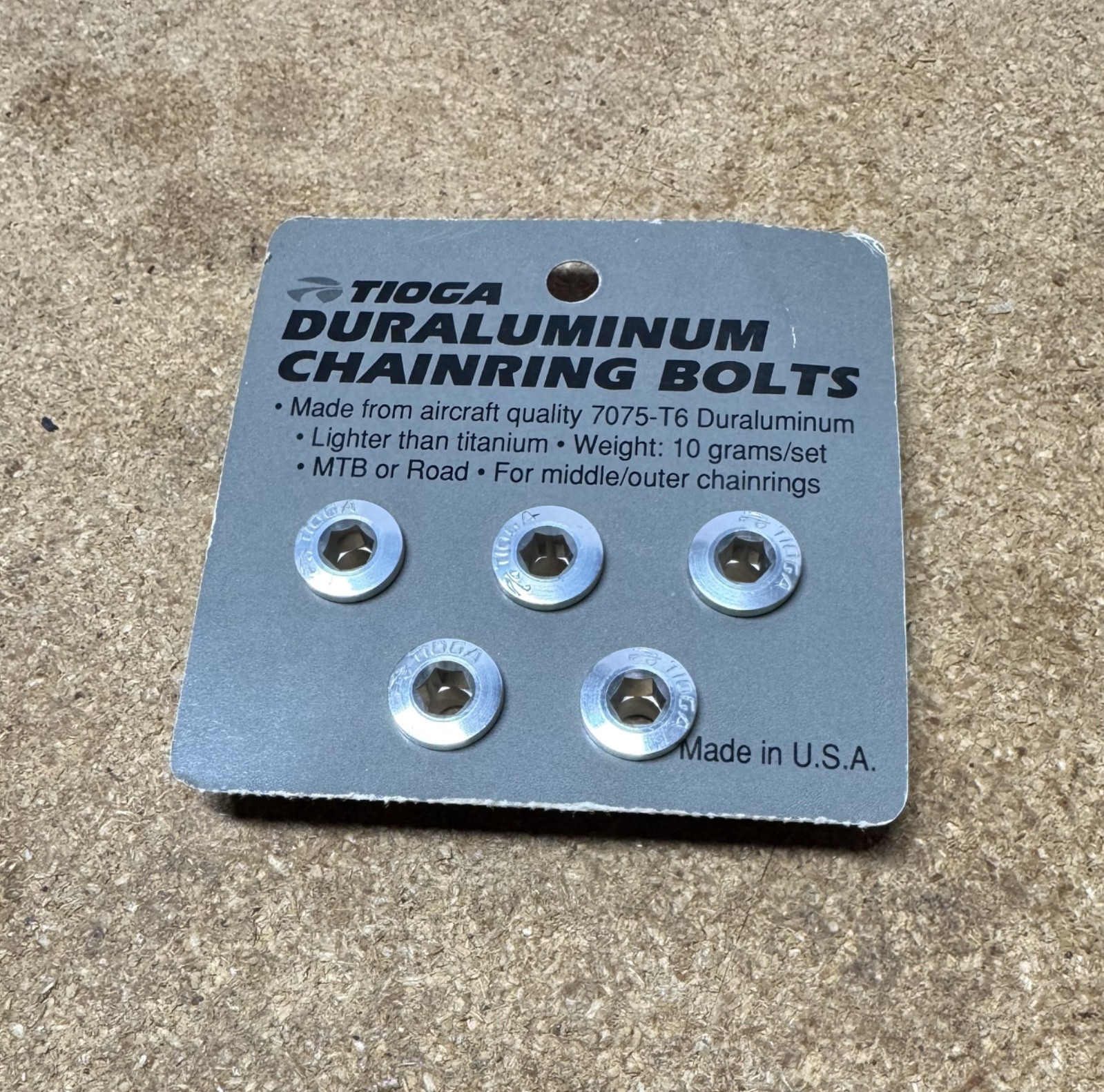 TIOGA DURALUMINUM CHAINRING BOLTS - SET OF 5