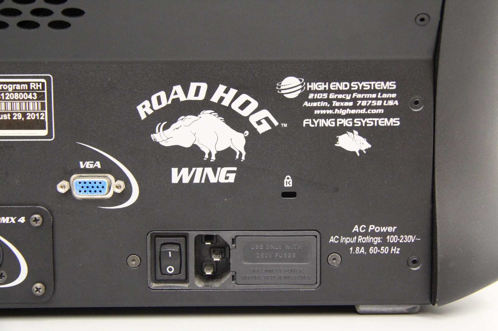 High End Systems Roadhog 3 Programming Wing With RH 4 Universe SuperWidget Card