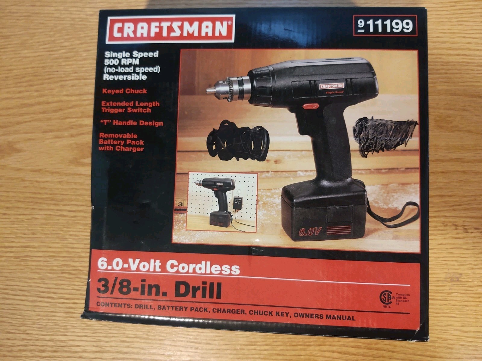 CRAFTSMAN 6.0-Volt Cordless 3/8"Drill/Driver New Sealed 9-11199 500 RPM