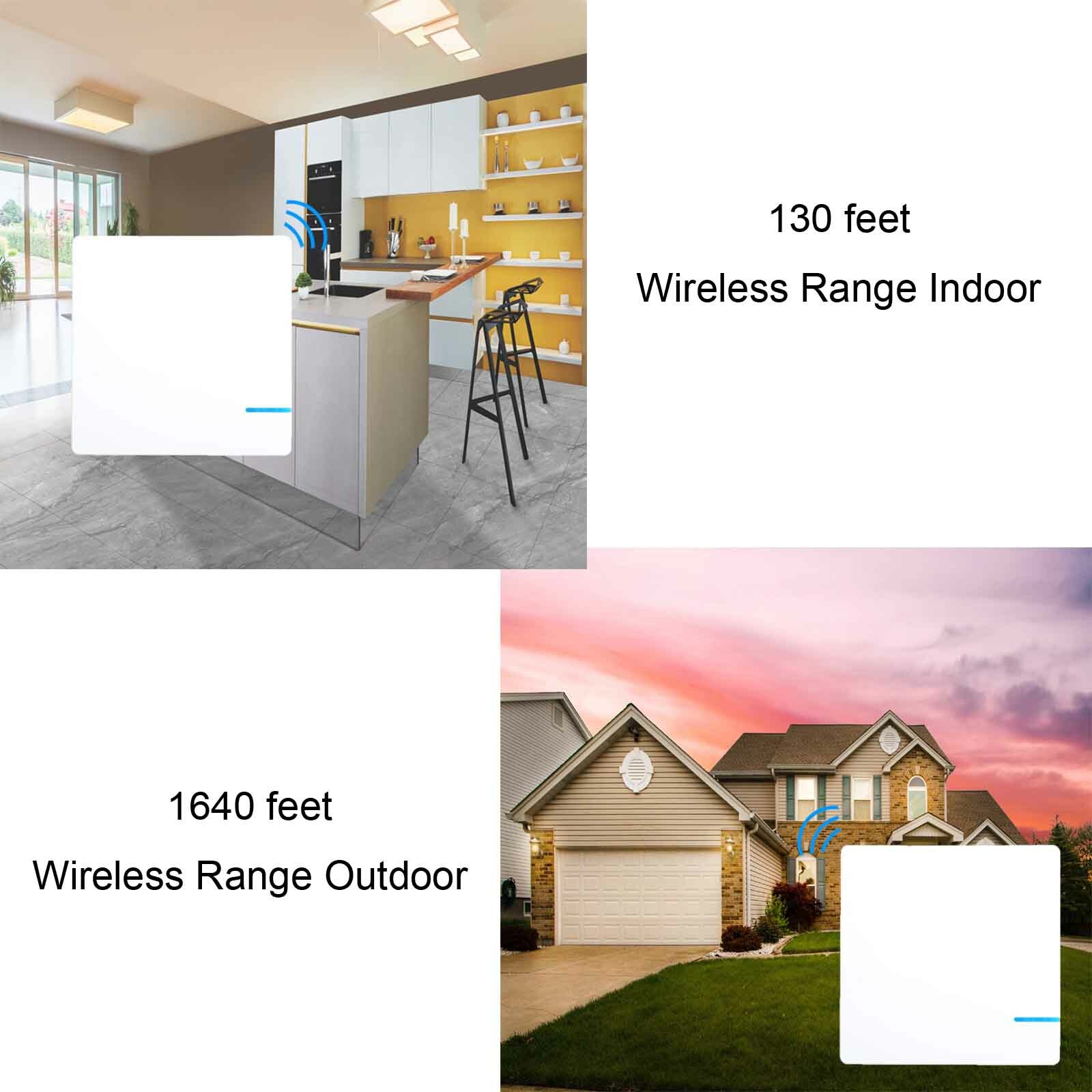 Waterproof 3-Way Wireless Receiver Light Switch Kit for Lamp Remote Control 110V