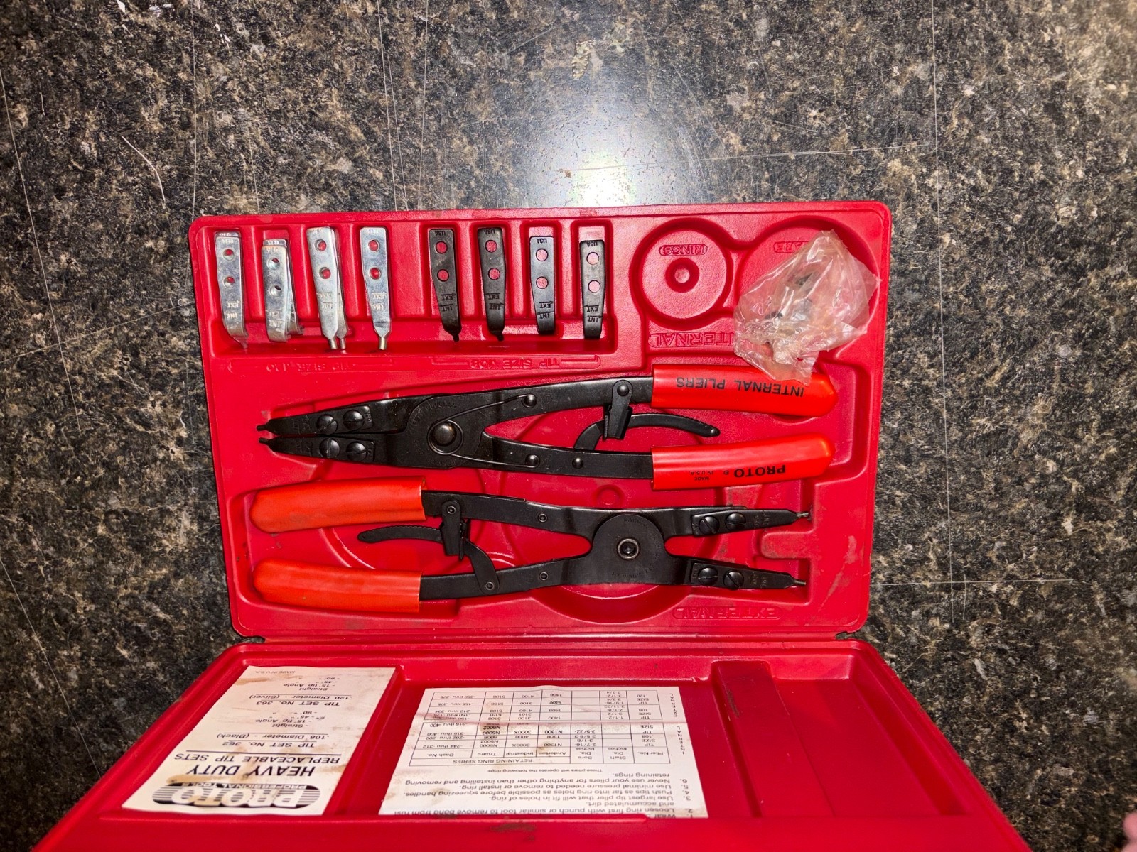 PROTO RETAINING RING PLIER SET