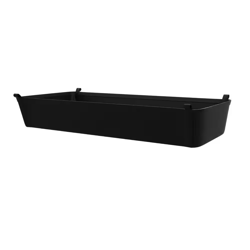 7 In. H X 18 In. W Black 1-Drawer Wide Mesh Wire Basket