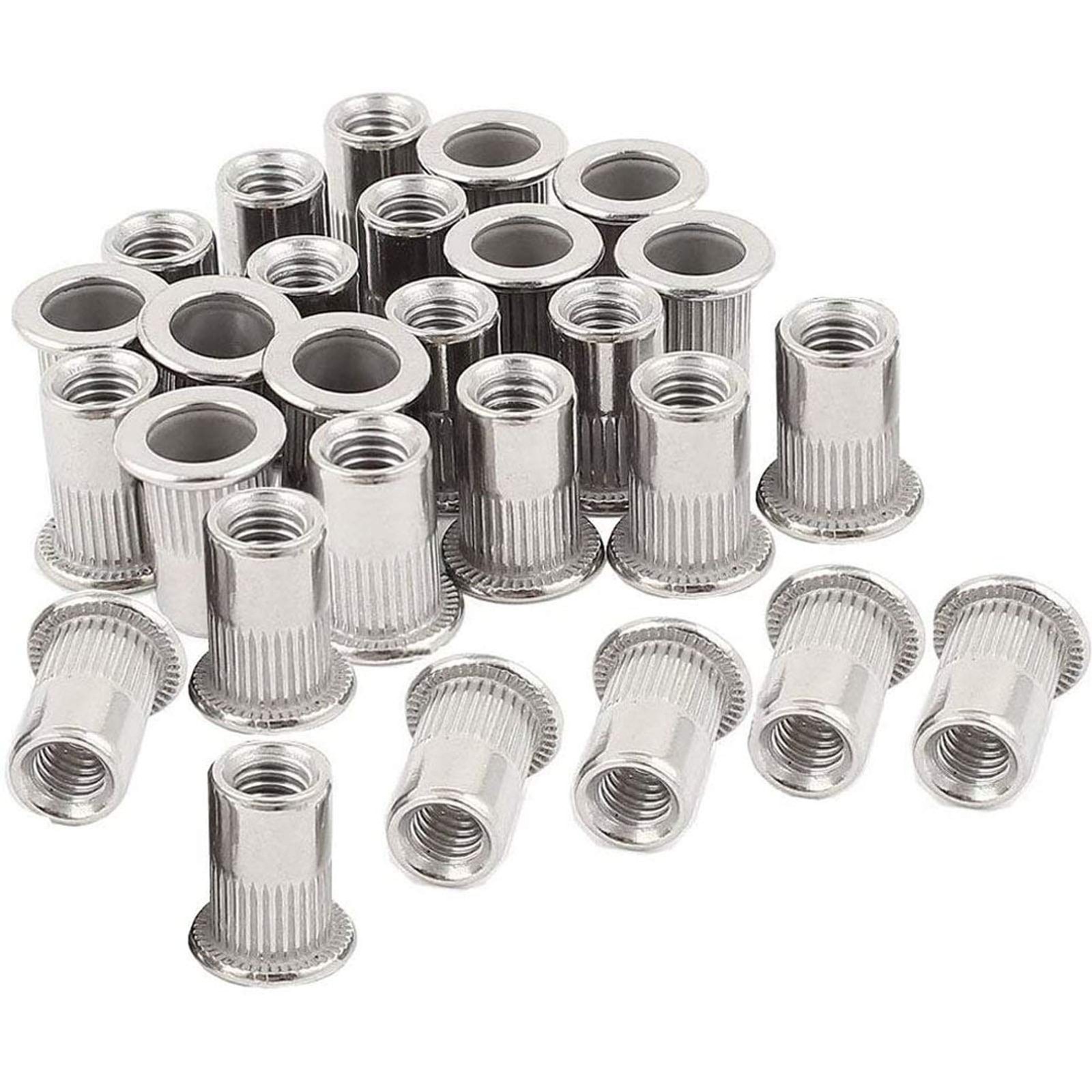 40pcs M6 Rivet Nuts Stainless Steel Threaded Rivet Insert Nuts Rivnuts Nutser...