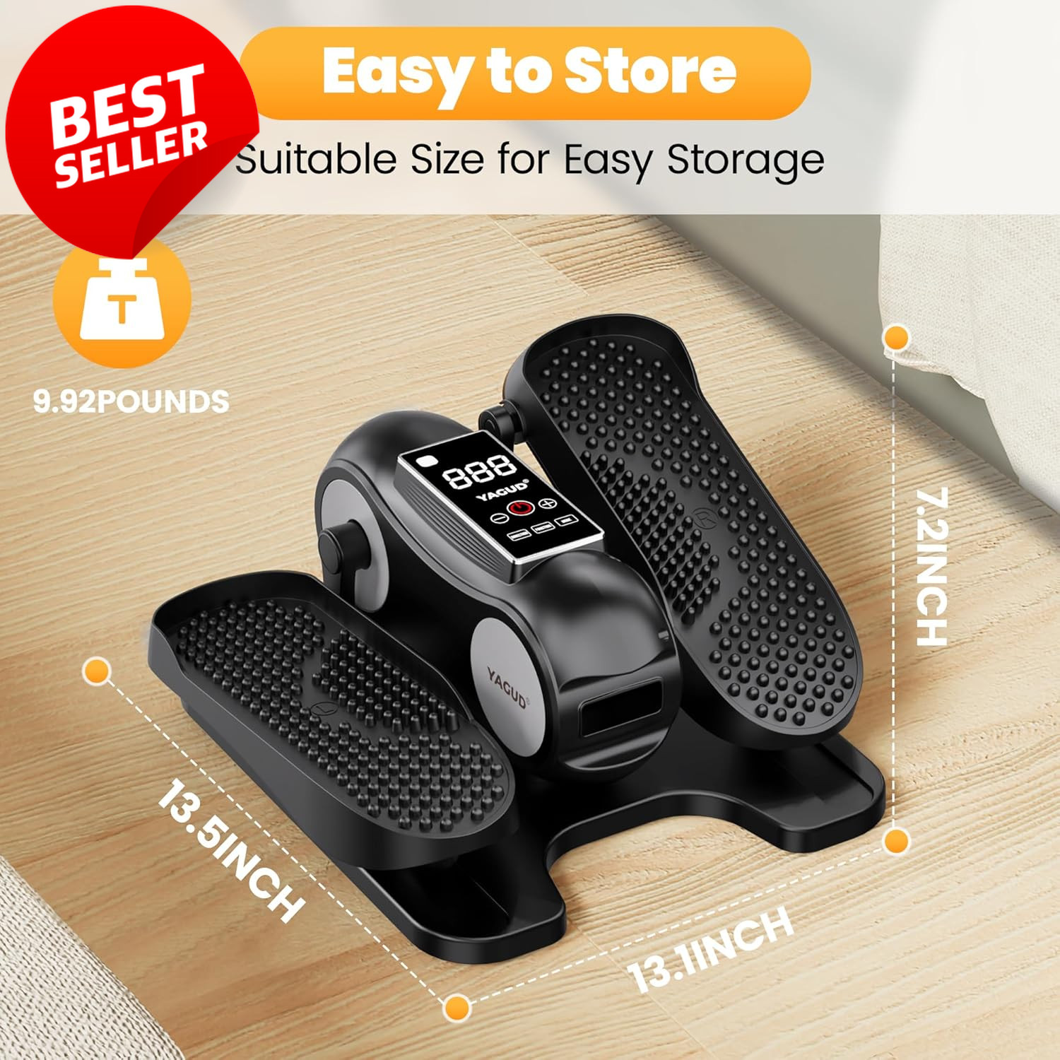 Under Desk Elliptical Machine 12 Speed Quiet Pedal Exerciser Remote Black - US
