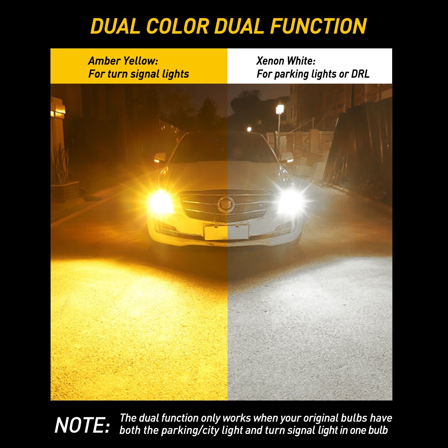 AUXITO 1157 Switchback LED Front Turn Signal Parking DRL Light Bulbs Error Free
