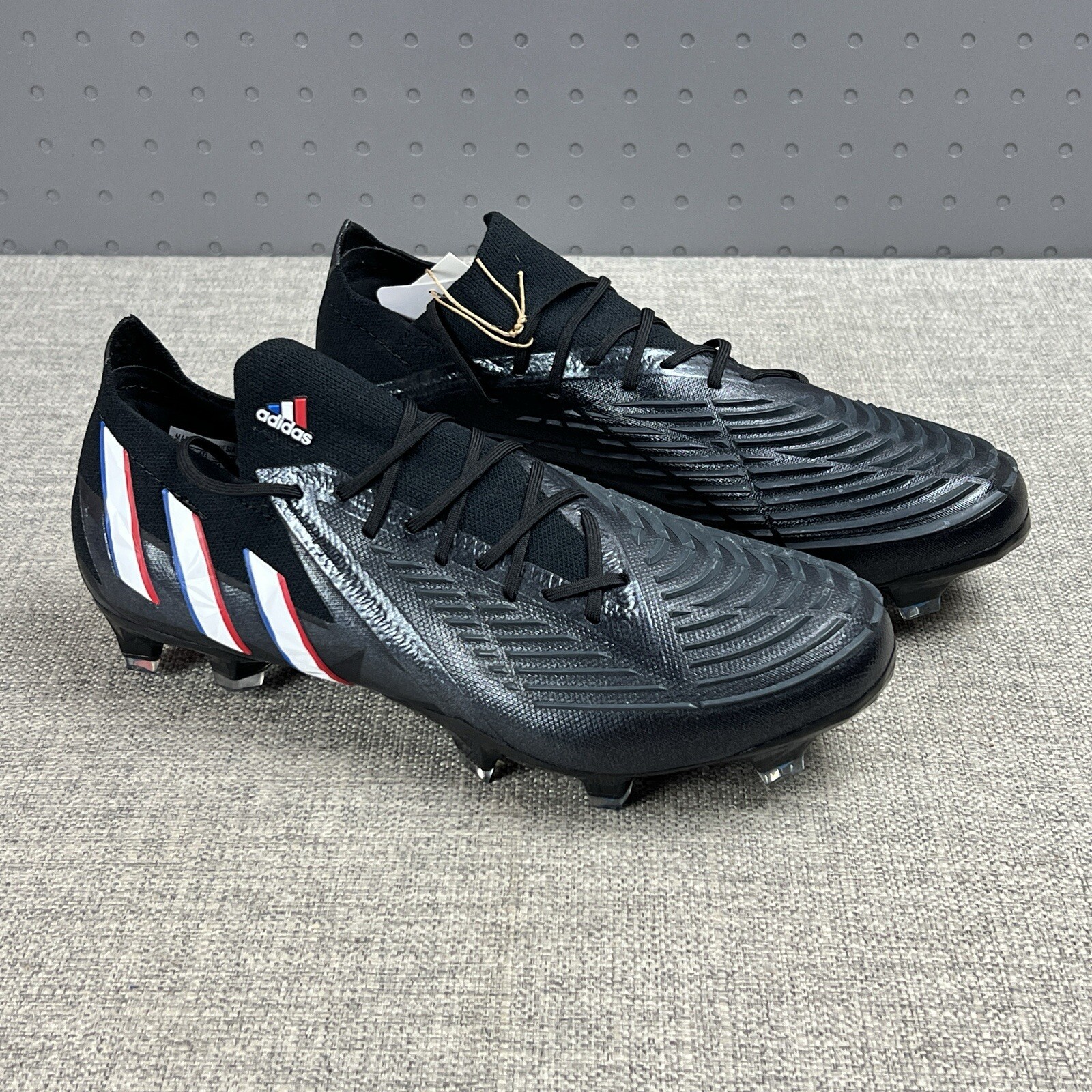 Adidas Predator Edge.1 FG Soccer Cleats Black Red Blue HO2935 Men's 7 / Womens 8