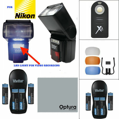 PRO FLASH + CHARGER+REMOTE+VIDEO LIGHT FOR Nikon Z 6II Mirrorless Digital Camera