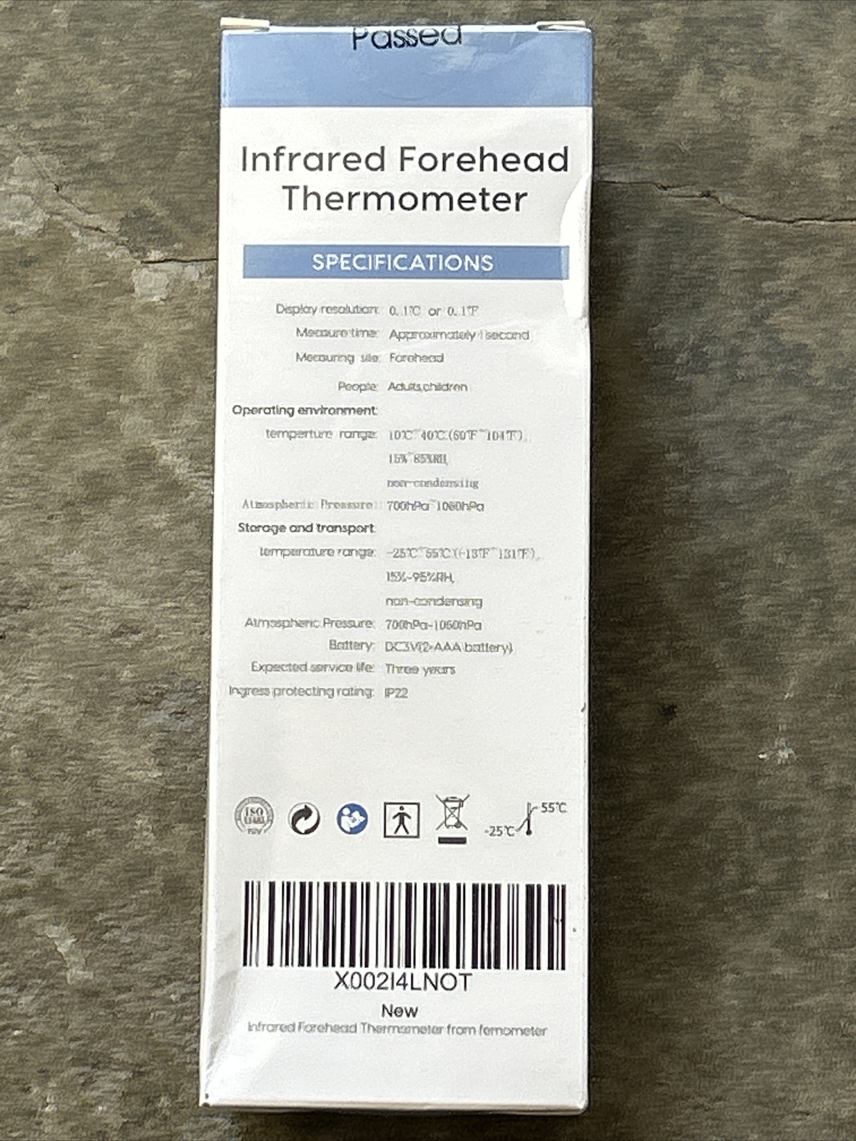 Femometer Infrared Forehead Thermometer - Model DET- 306- 2 Pack