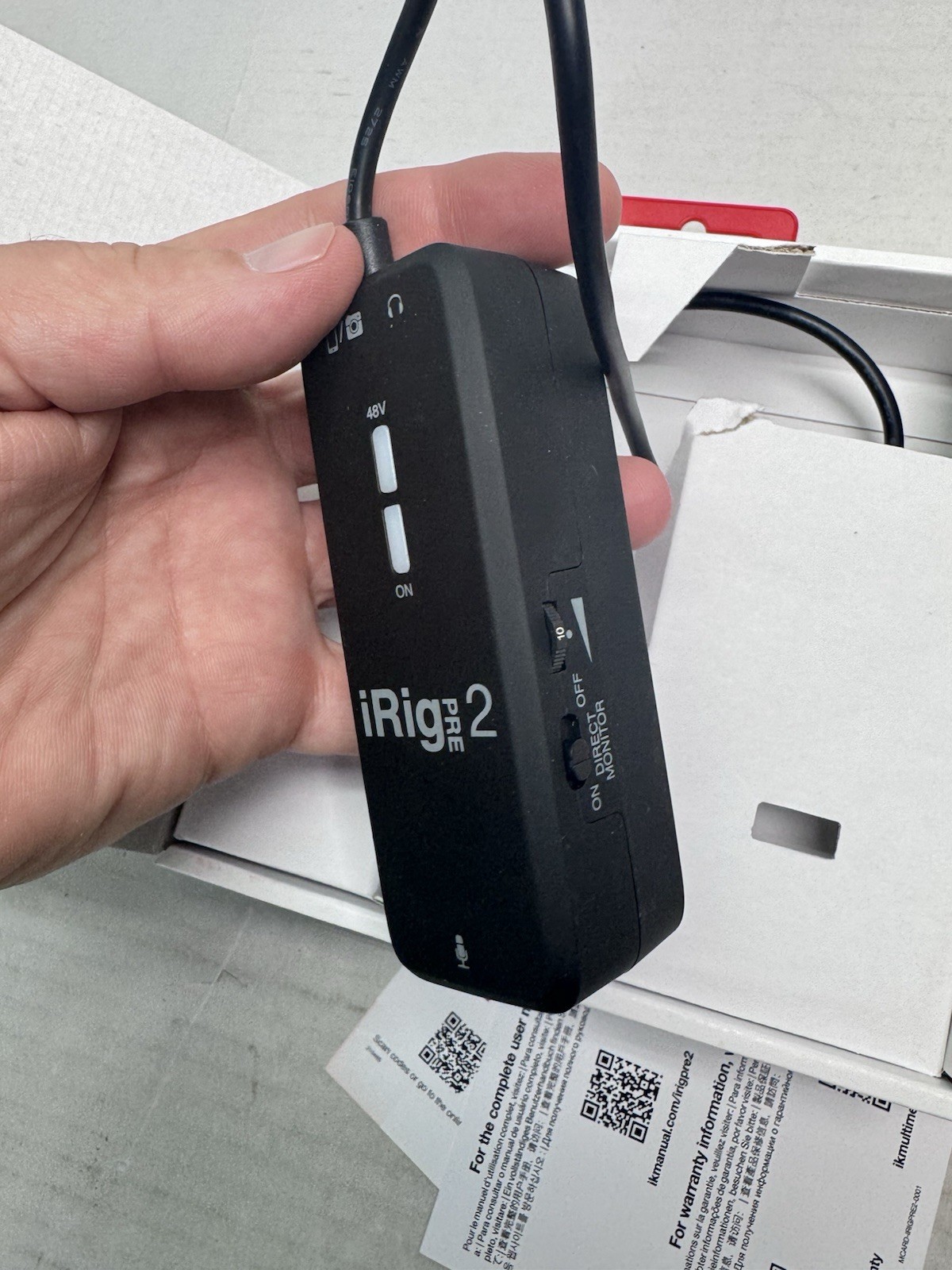 Audio interface - iRig Pre 2 48V phantom power, XLR, 3.5mm TRRS jack #3033