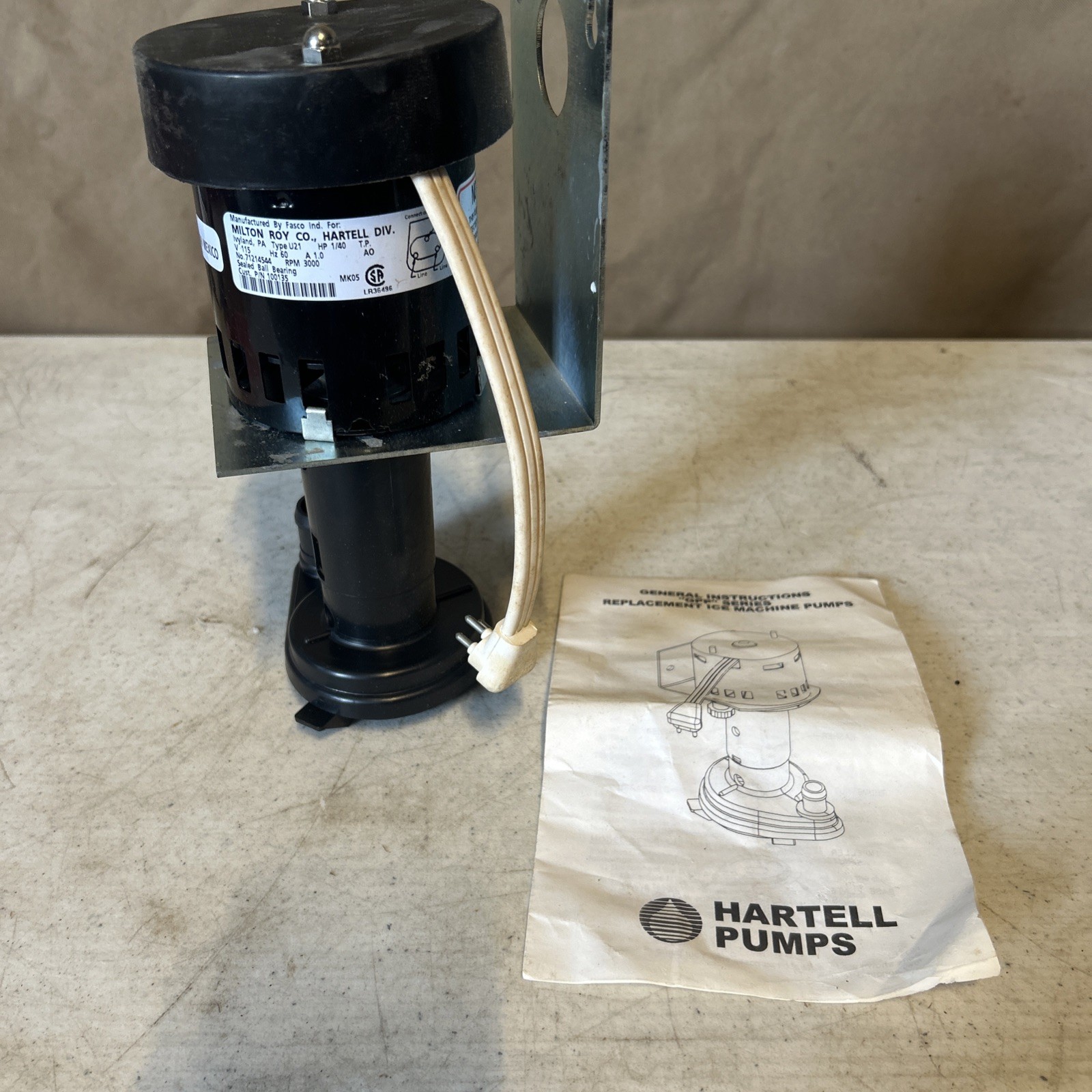 milton roy 7121-4445 ice machine pump replacement GPP-3MA-1