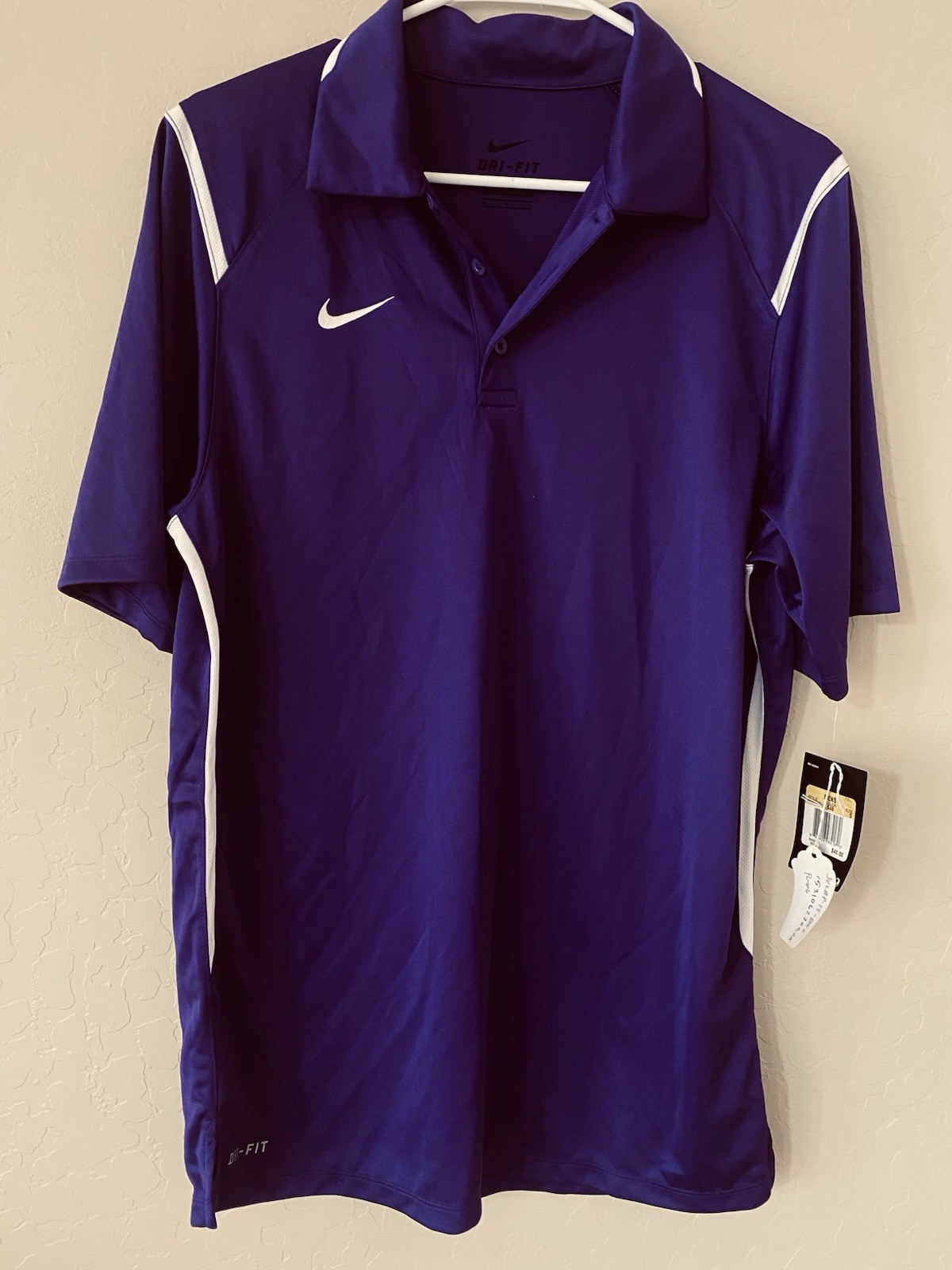 Nike Men's S Dri-Fit Polo Shirt Purple Short Sleeve Collared Solid Logo
